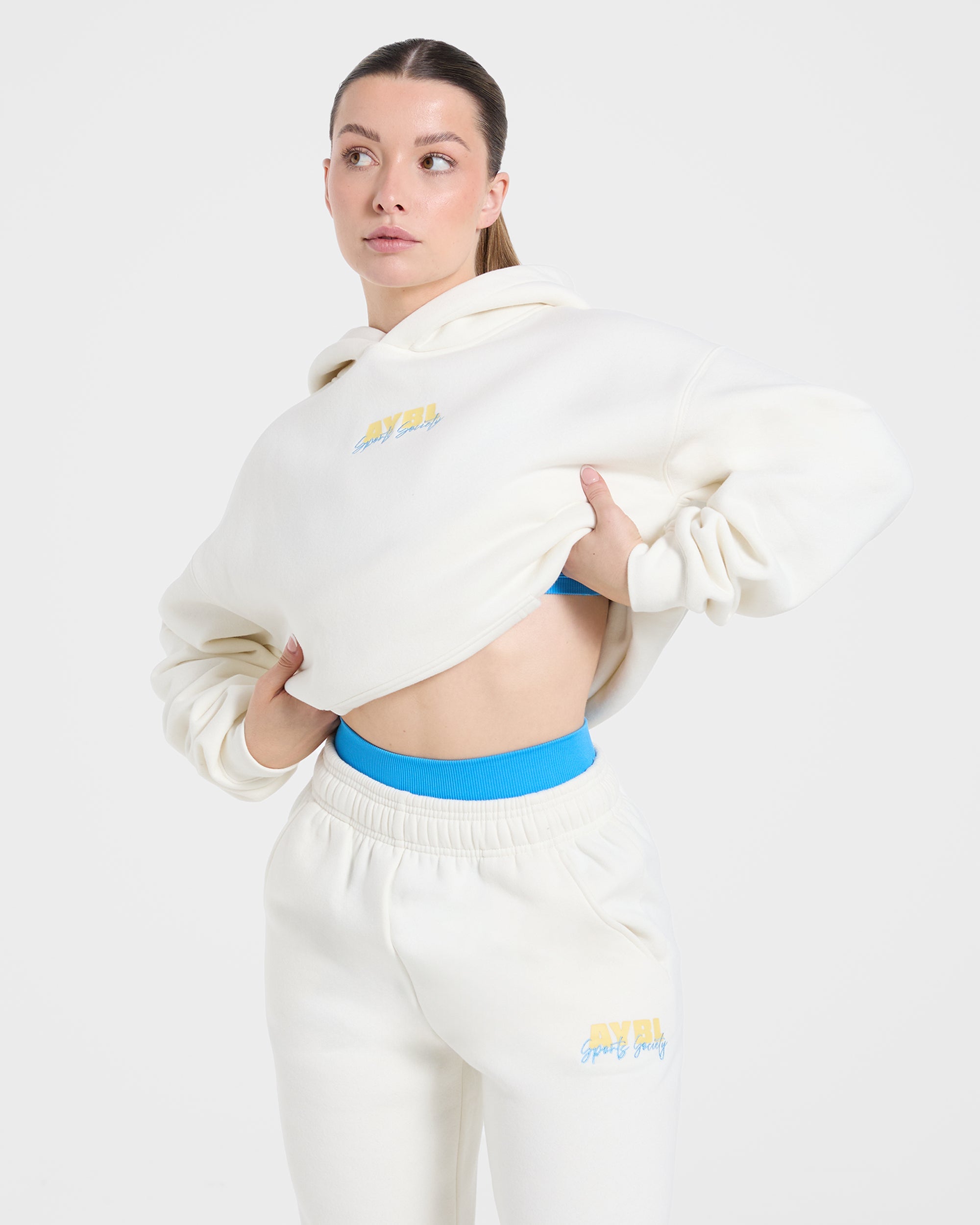 Sports Society Oversized Hoodie - Off Wit
