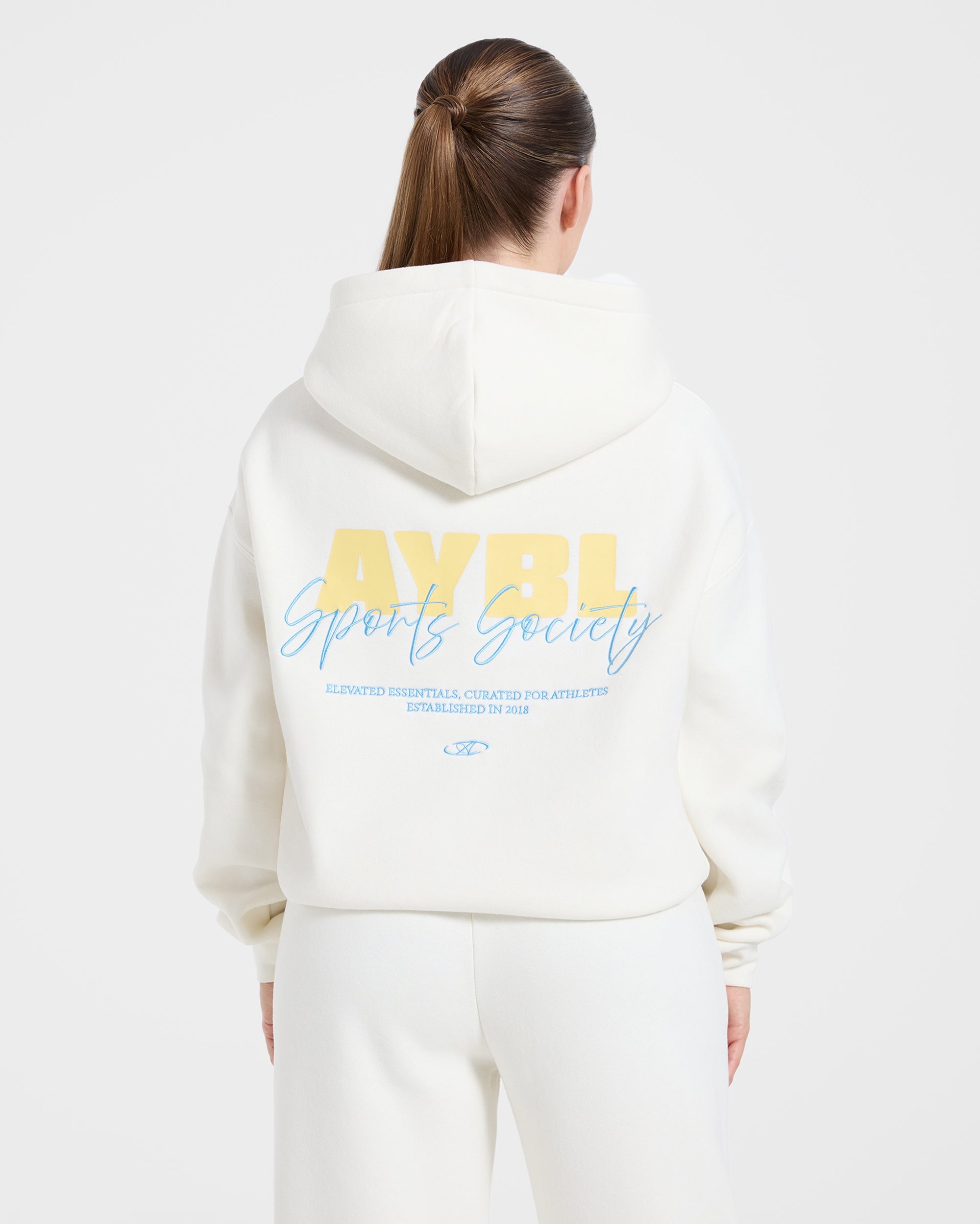 Sports Society Oversized Hoodie - Off Wit