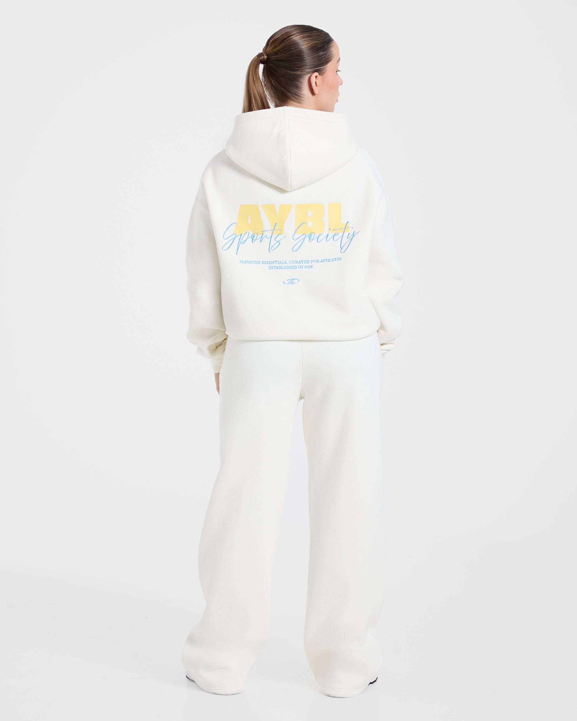 Sports Society Oversized Hoodie - Off Wit