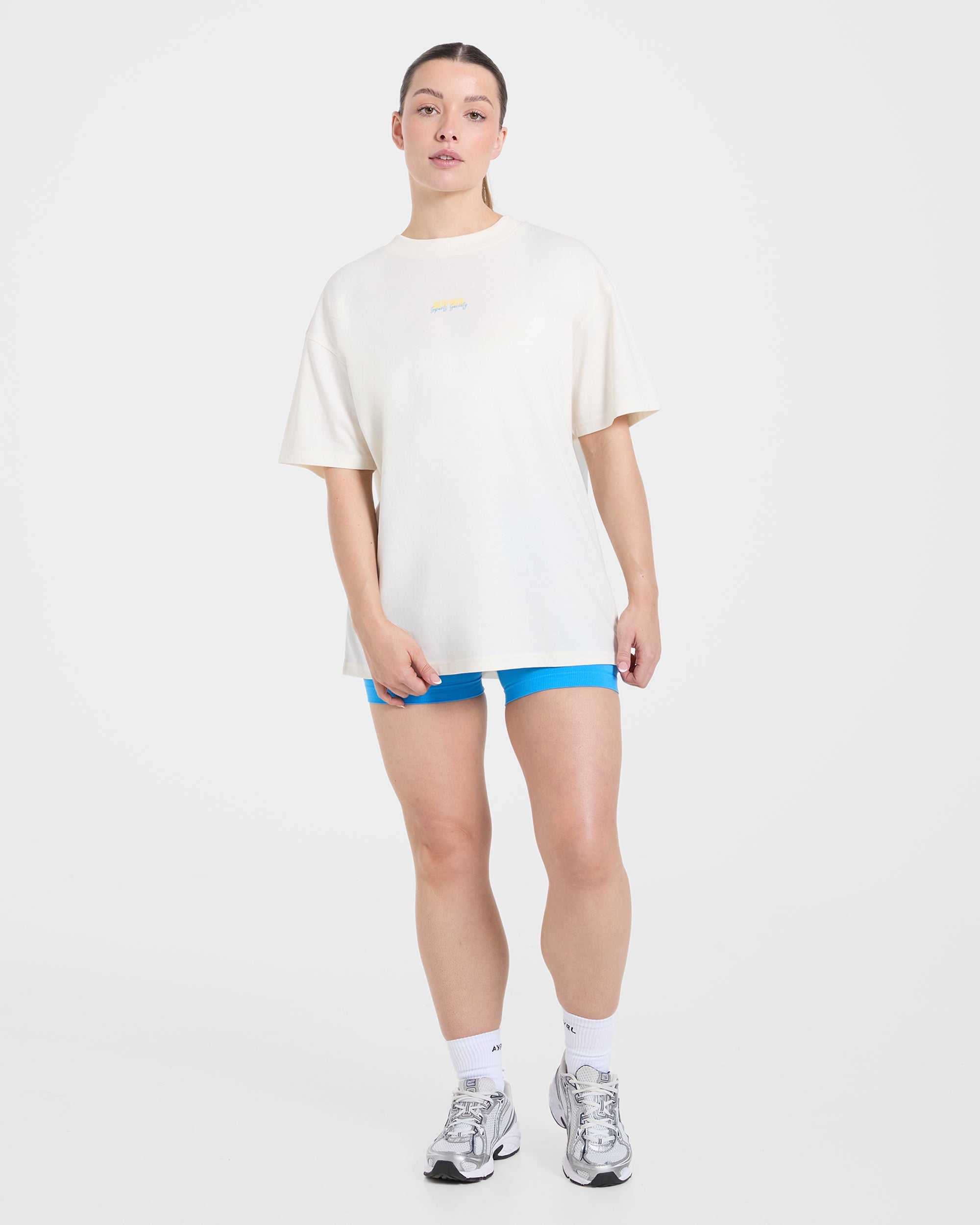 AYBL Sports Society Oversized T Shirt - Off Wit