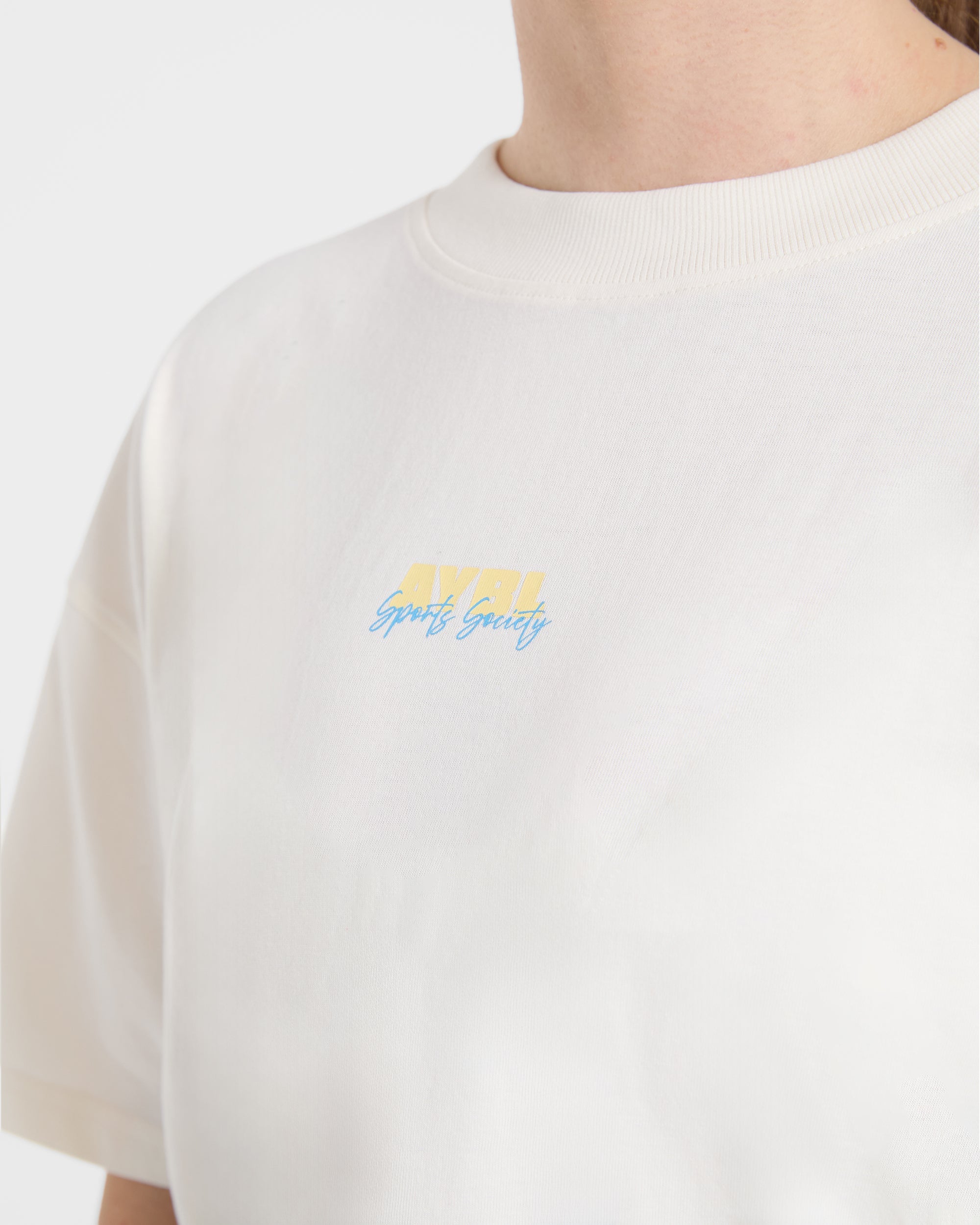 AYBL Sports Society Oversized T Shirt - Off Wit