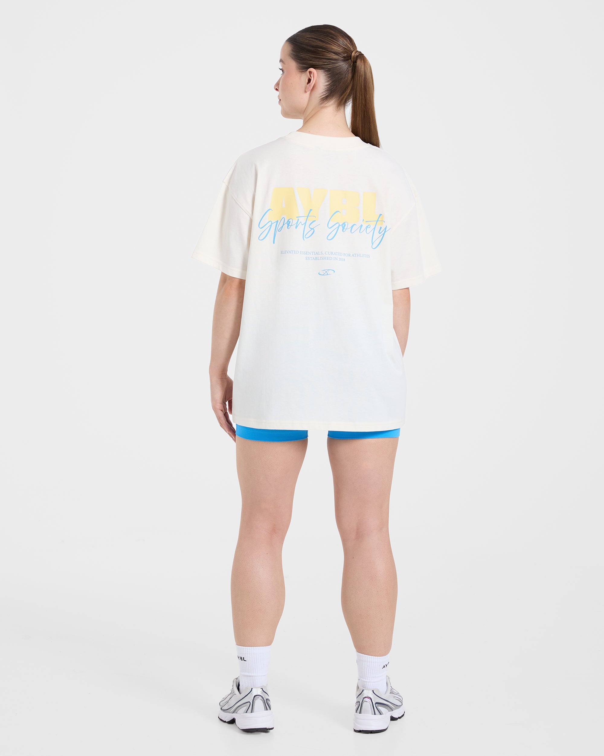 AYBL Sports Society Oversized T Shirt - Off Wit