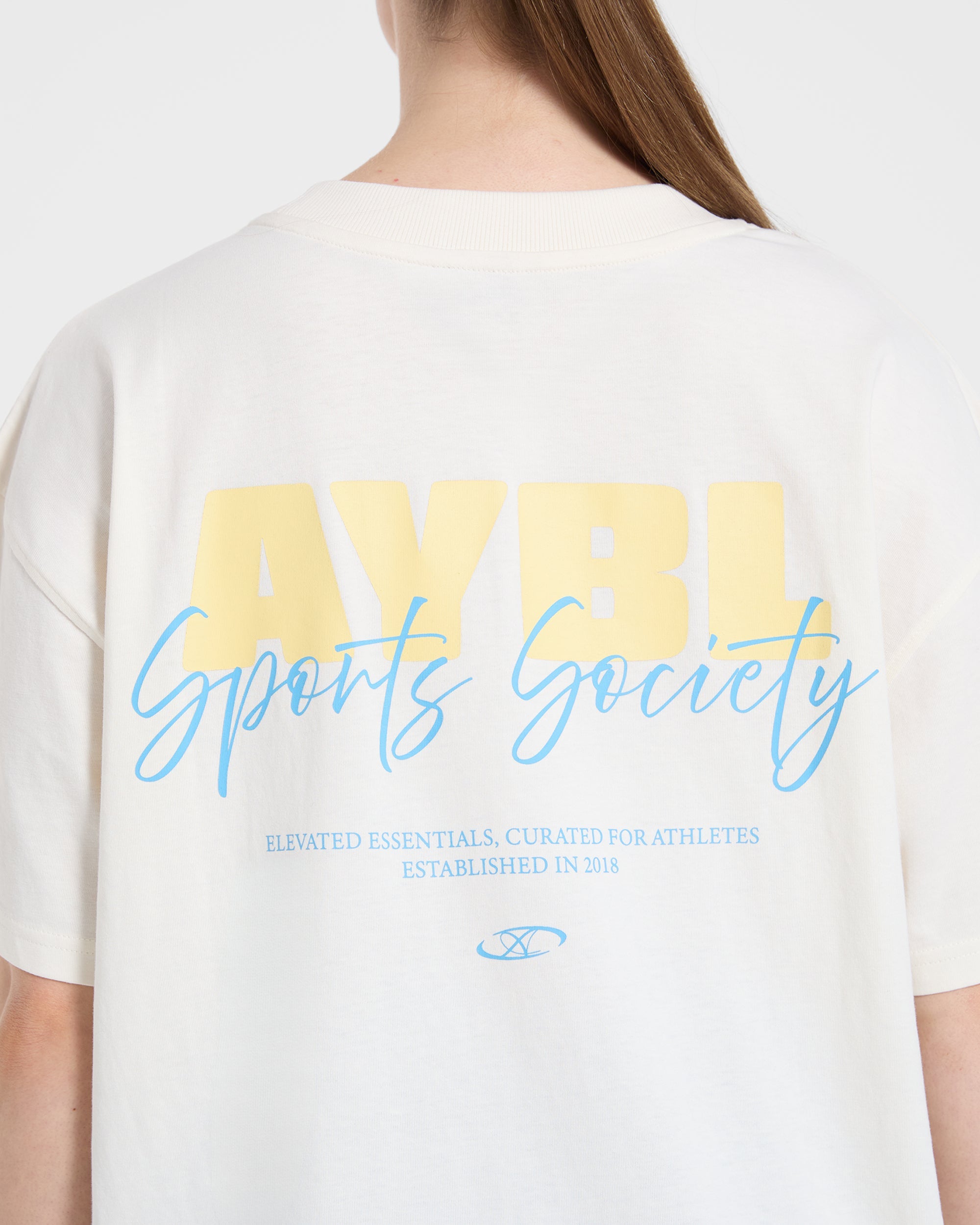 AYBL Sports Society Oversized T Shirt - Off Wit