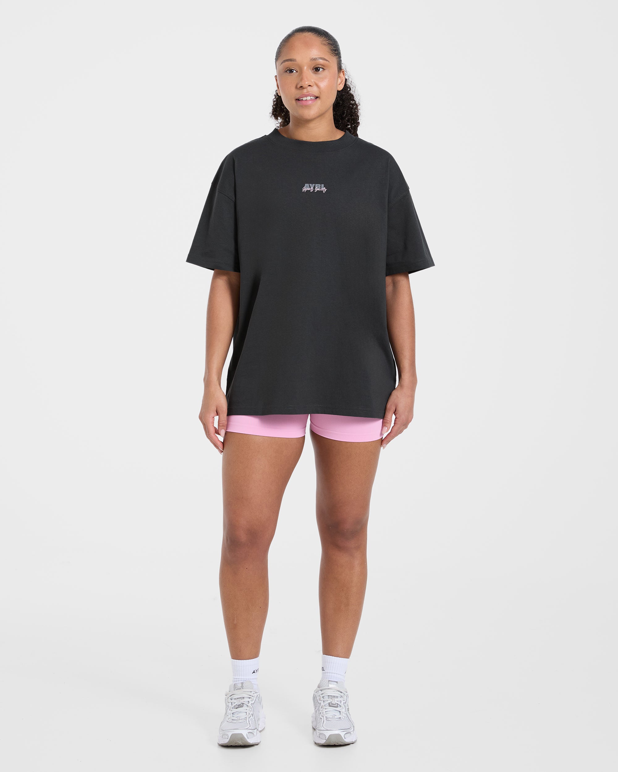 AYBL Sports Society Oversized T Shirt - Charcoal