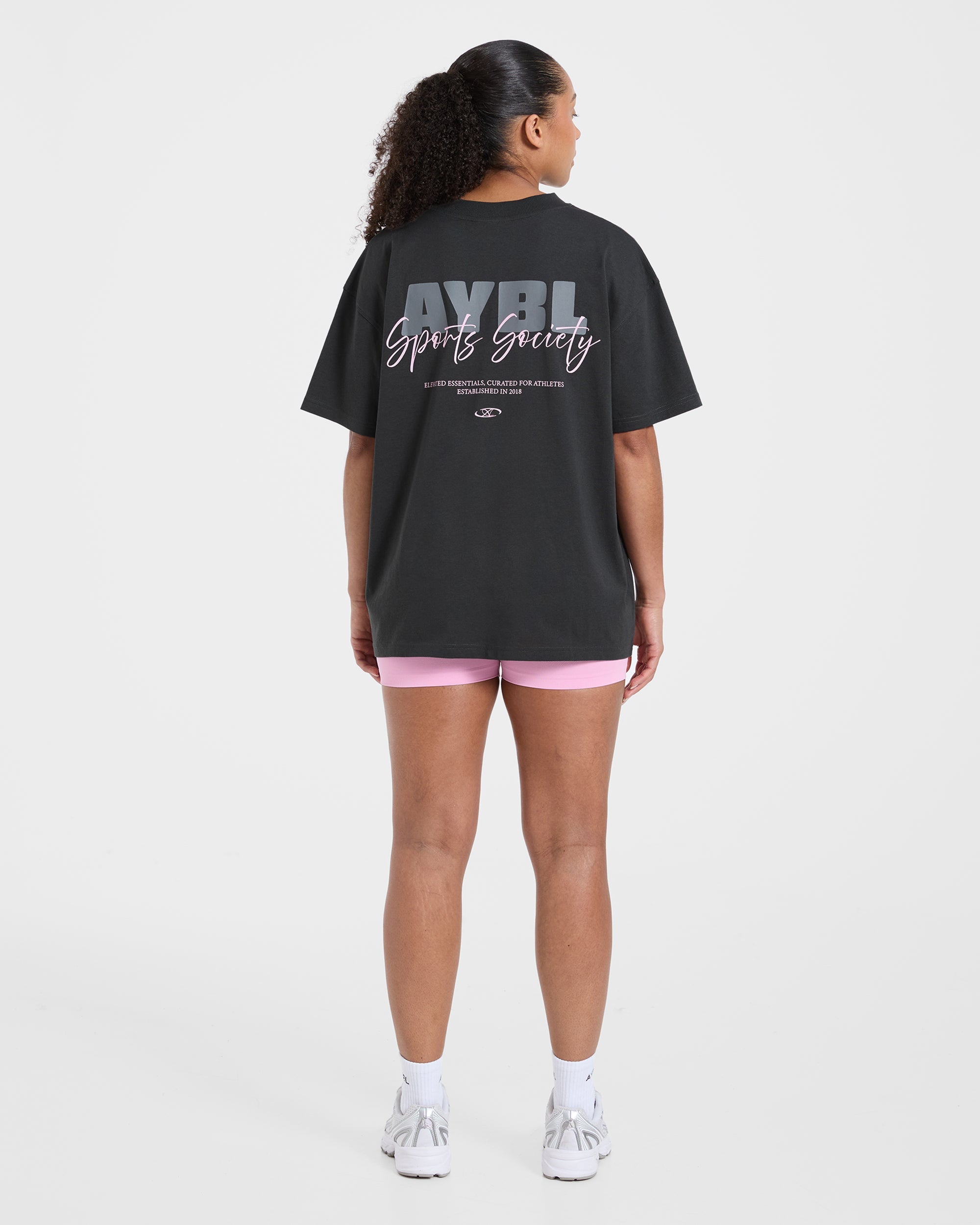 AYBL Sports Society Oversized T Shirt - Charcoal