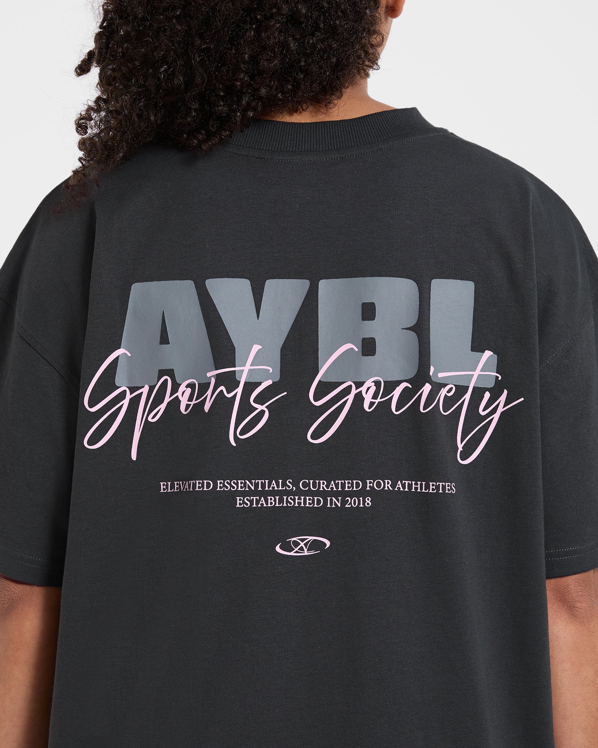 AYBL Sports Society Oversized T Shirt - Charcoal