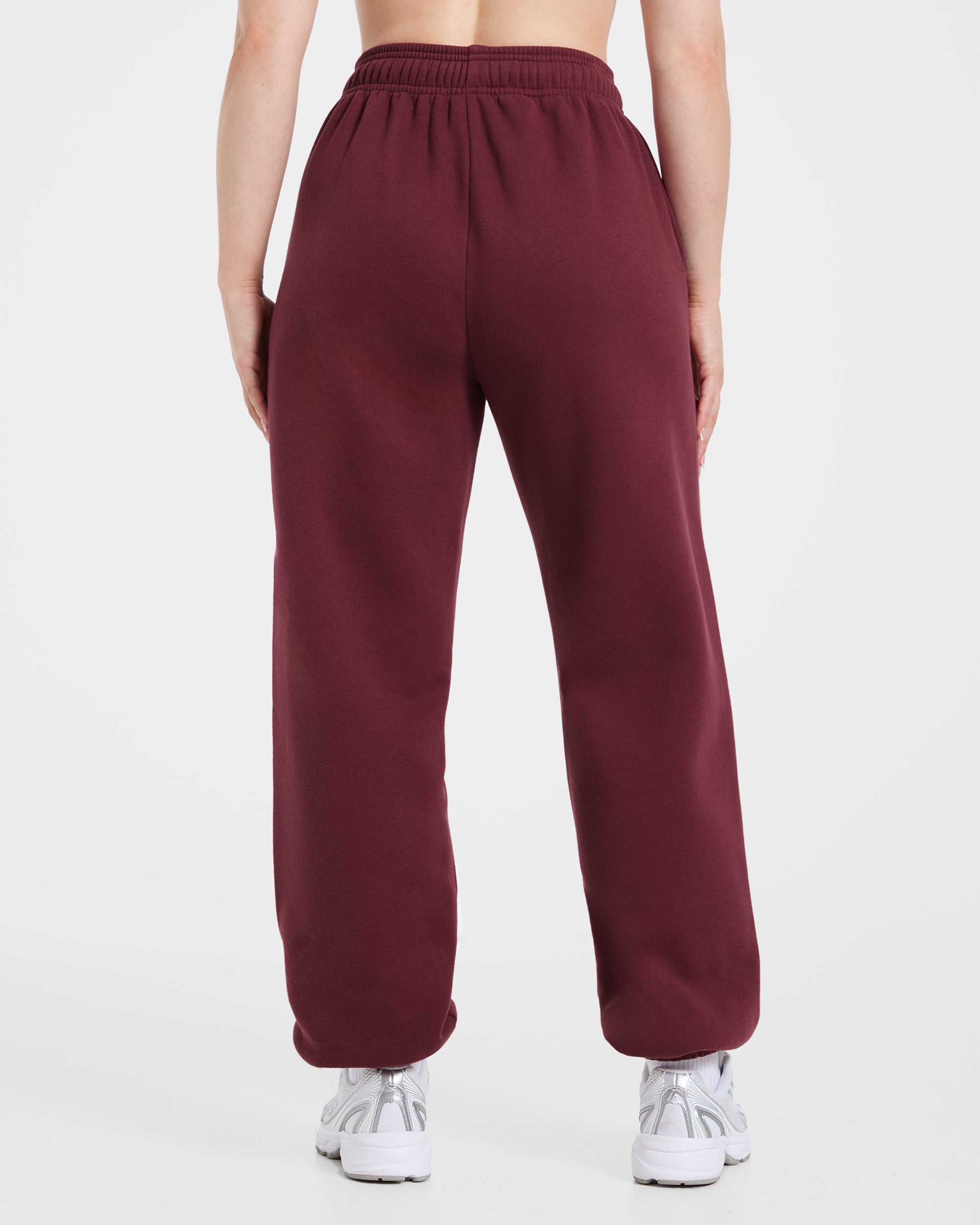 Retro Athletics Oversized Joggers - Deep Raspberry/Roze