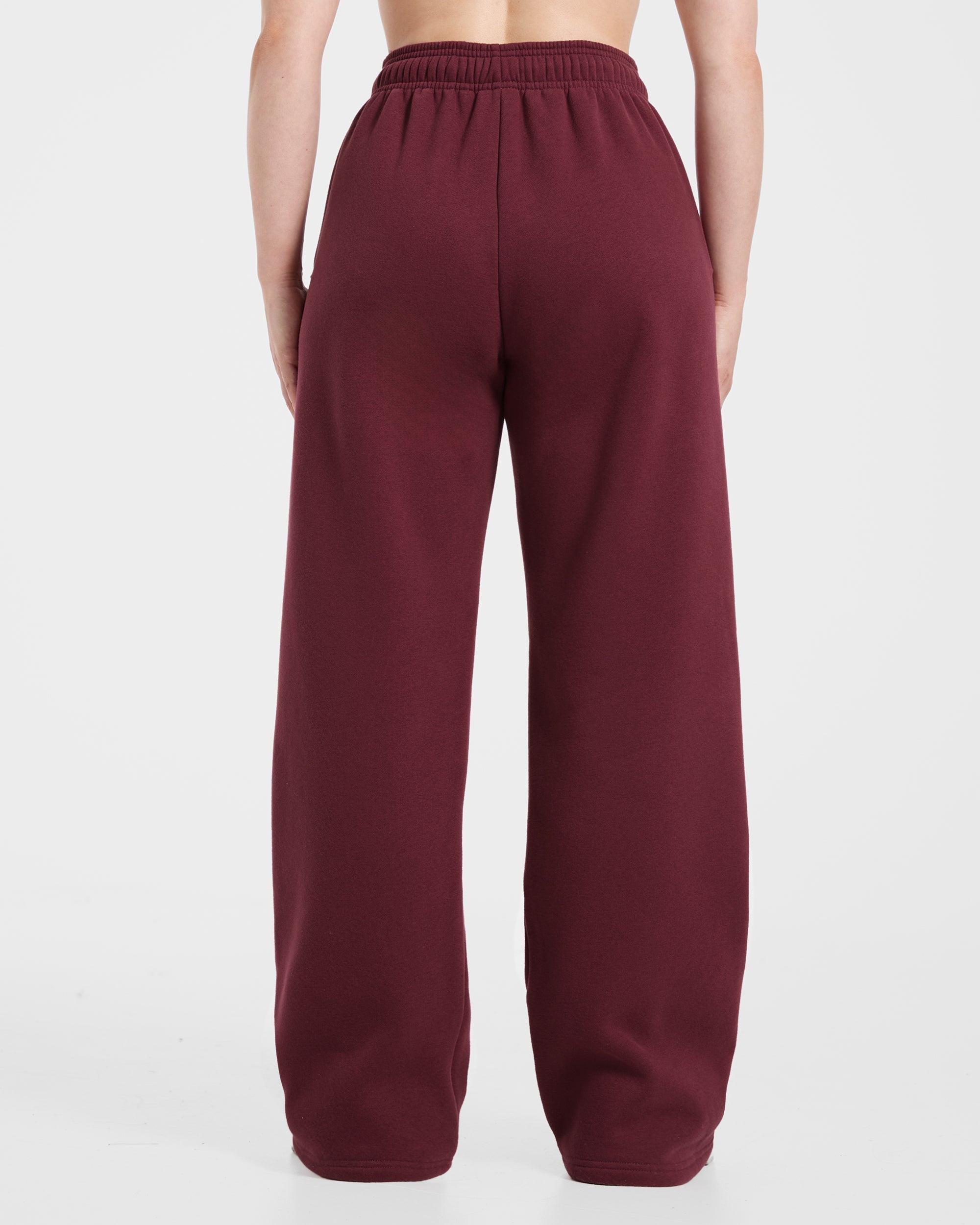 Retro Athletics Oversized Straight Leg Joggers - Deep Raspberry/Roze