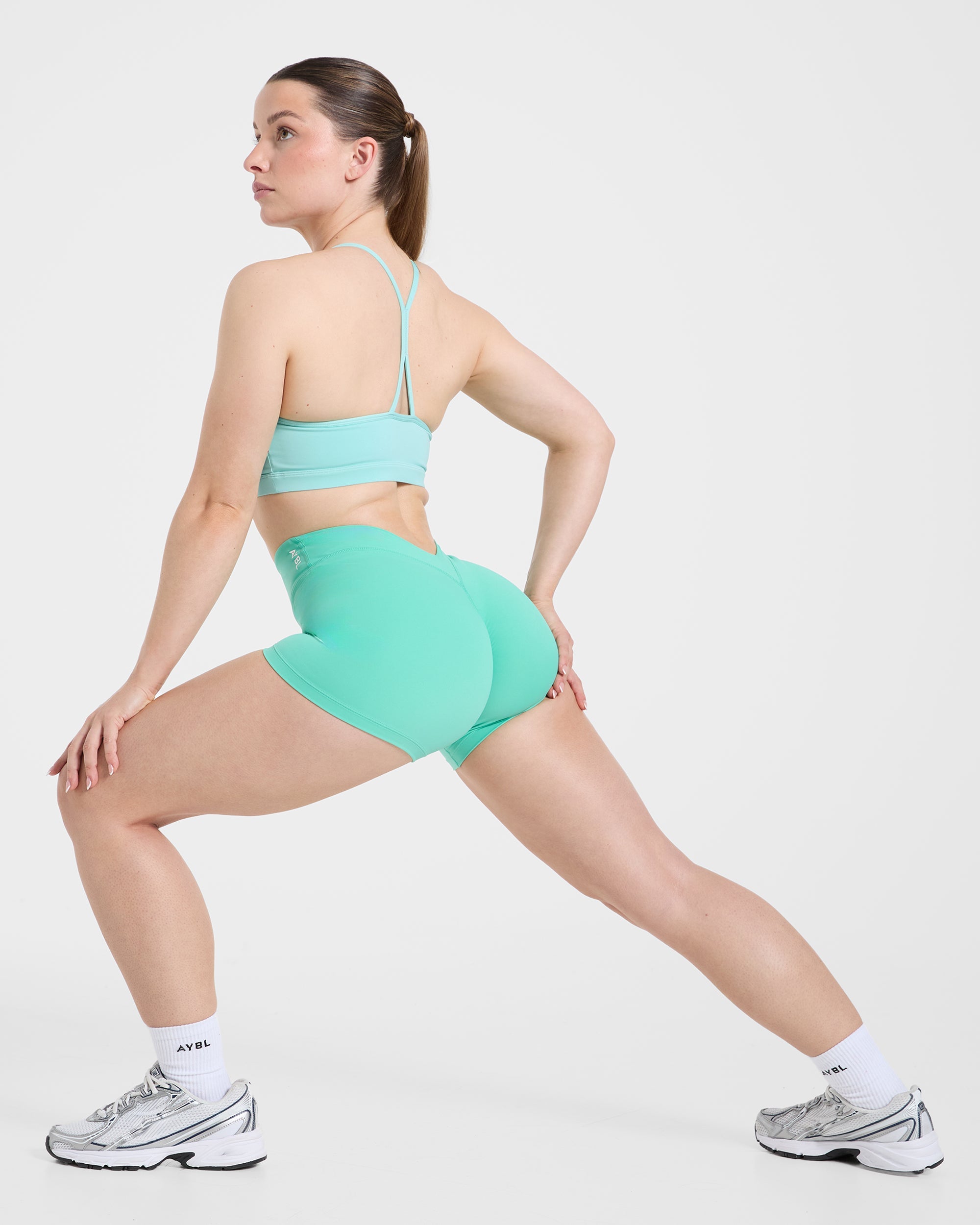 Essential Ruched Sports Bra - Soft Aqua