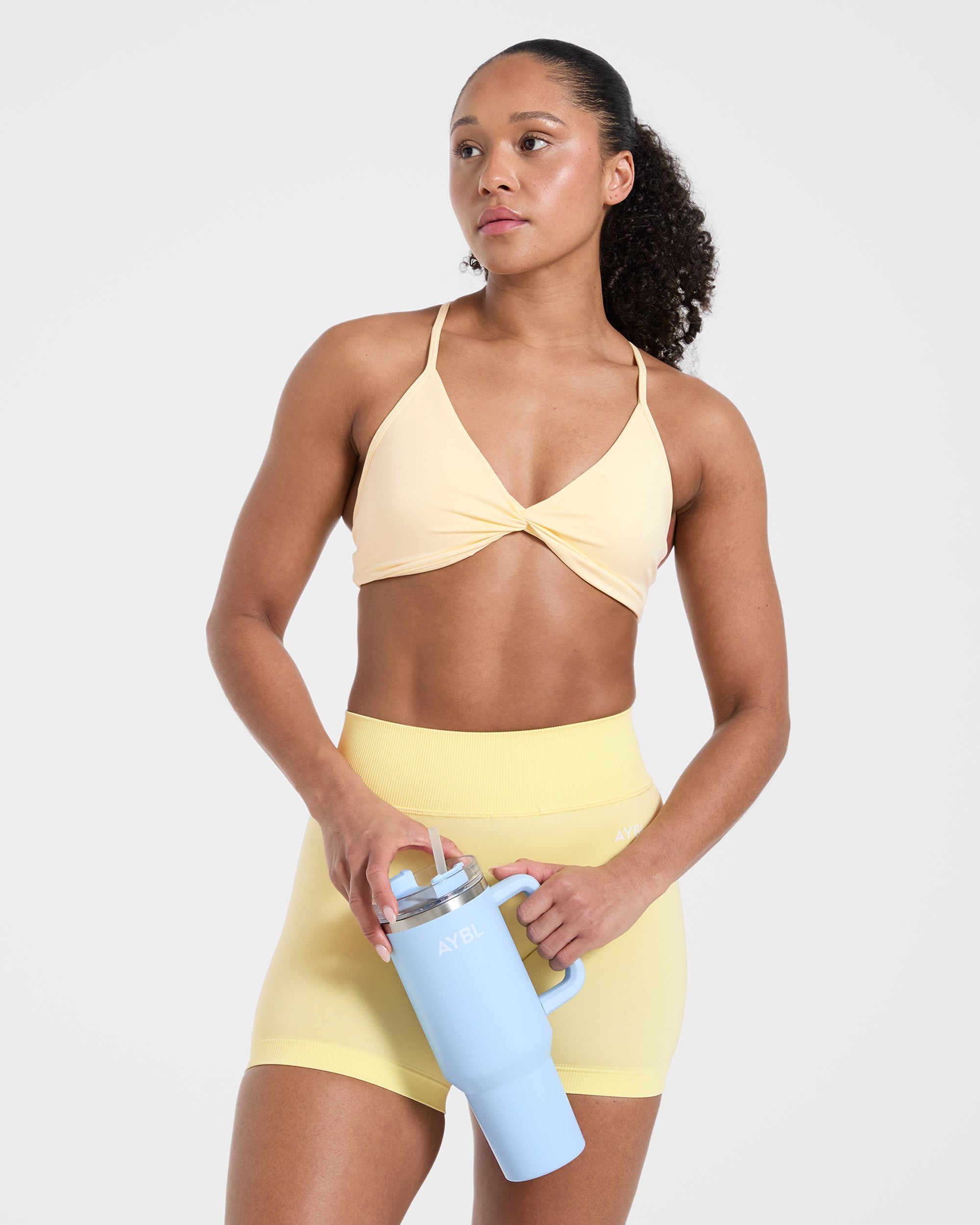 Essential Twist Crossback Sports Bra - Geel