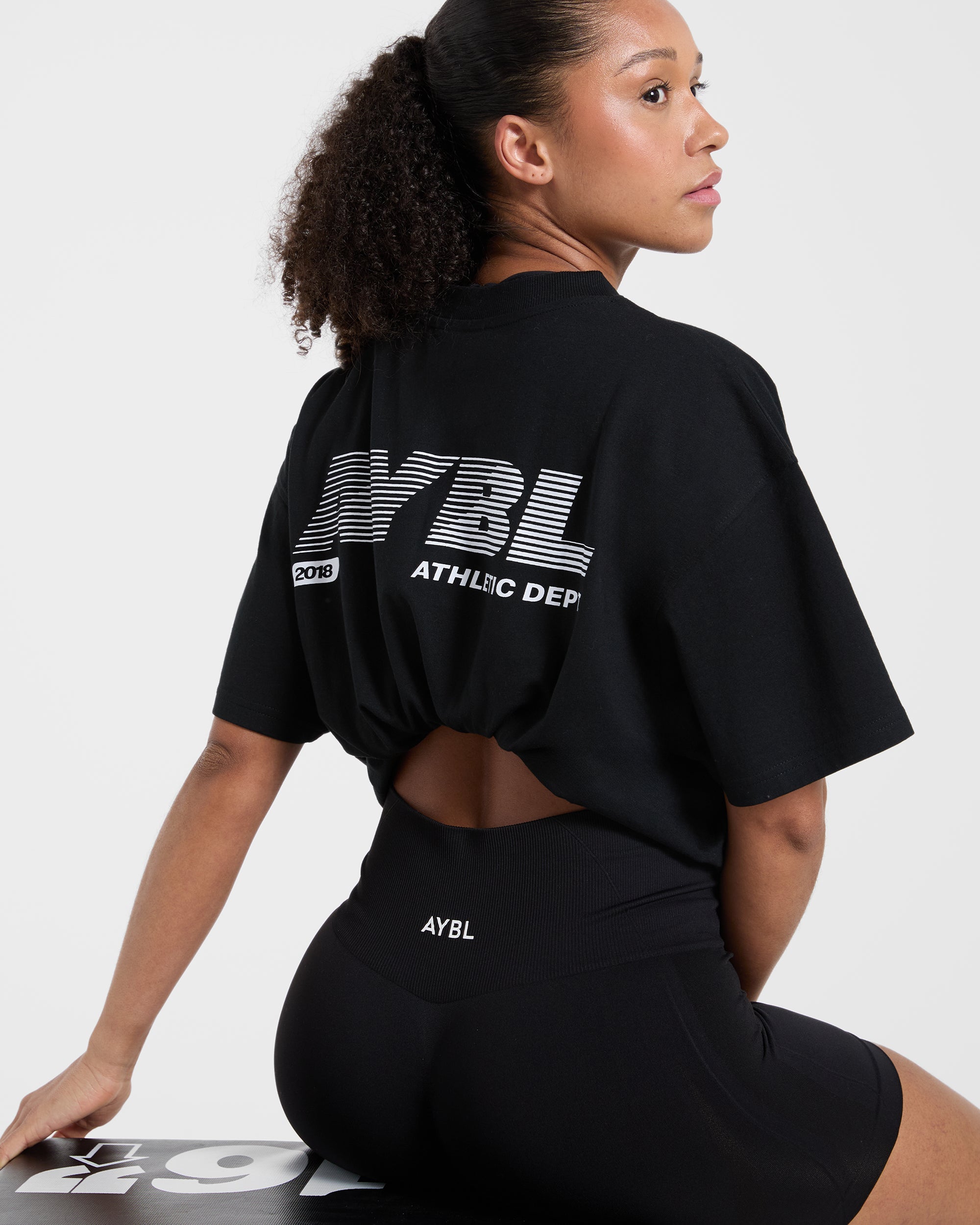 Athletics Department Oversized T Shirt - Zwart