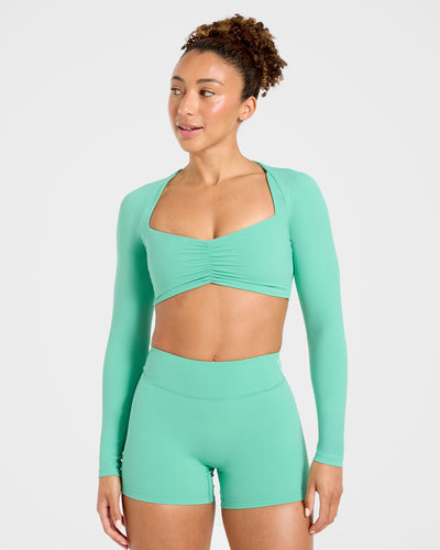 Physique Long Sleeve Crop Top - Summer Groen