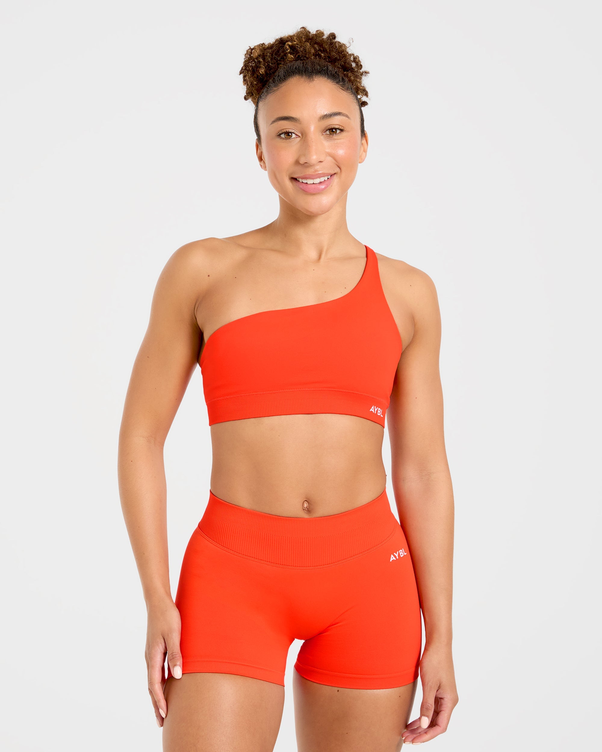 Enhance Seamless One Shoulder Sports Bra - Summer Oranje