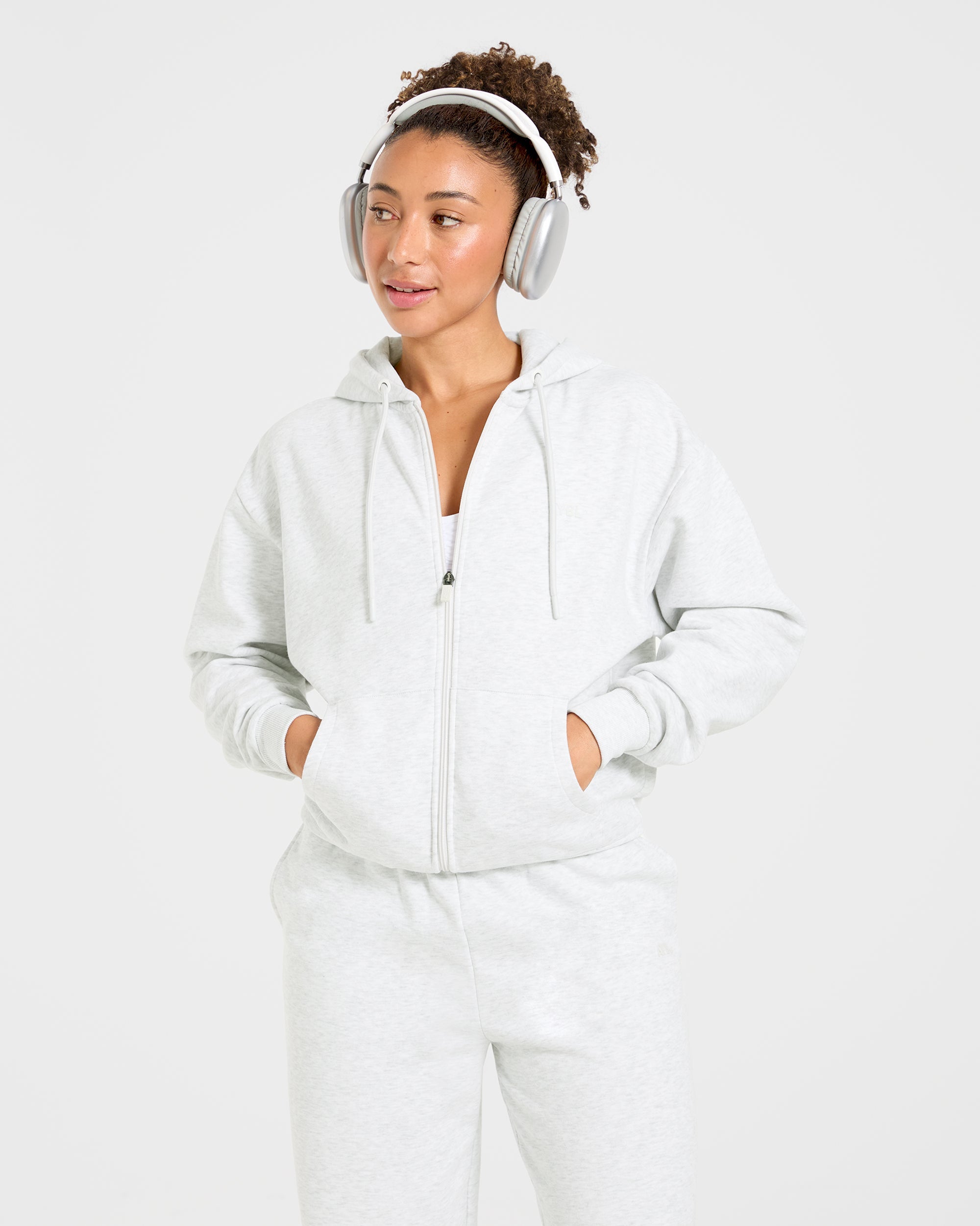 Lifestyle Oversized Zip Up Hoodie - Heather Grijs