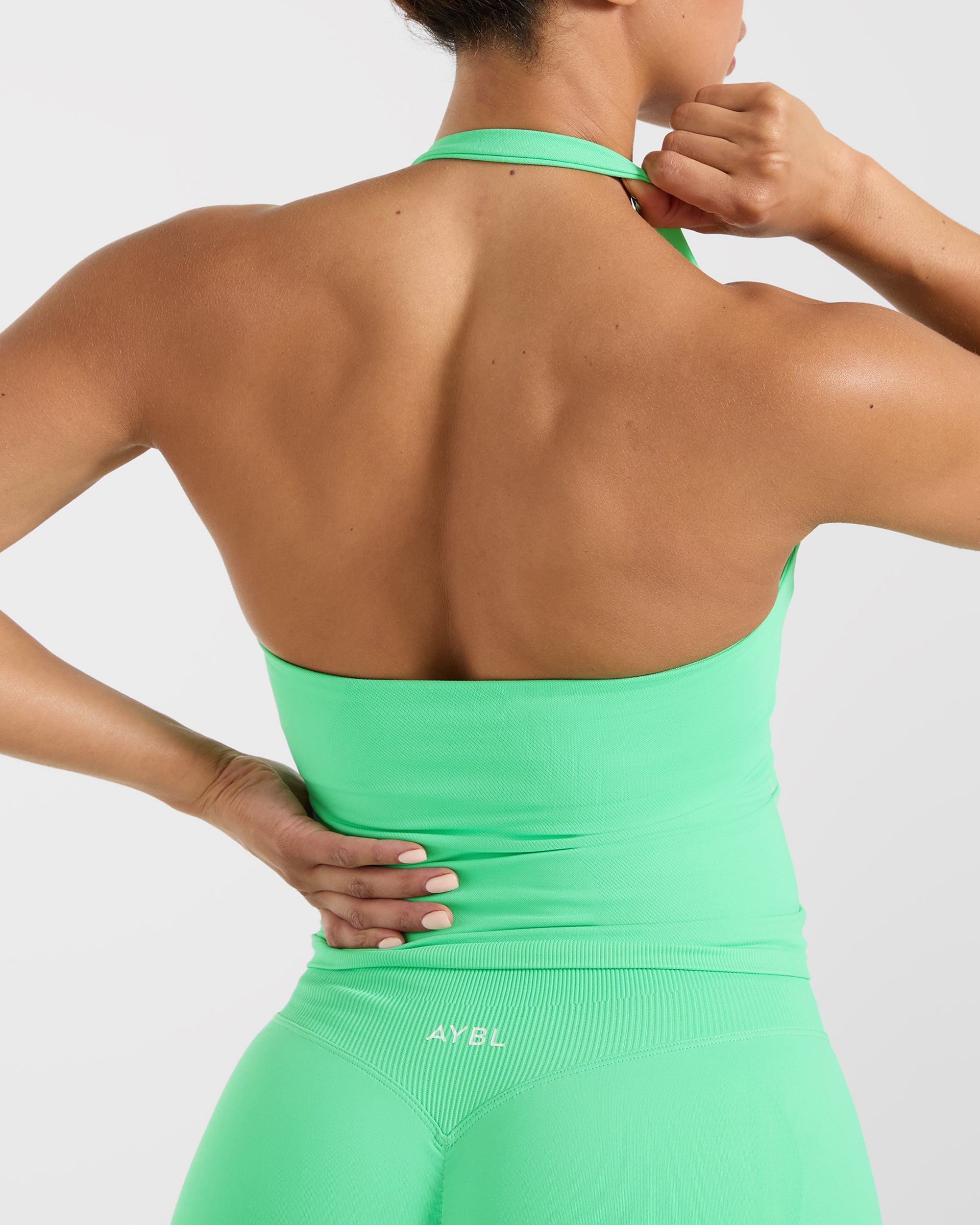 Enhance Seamless Halterneck Top - Mint Groen