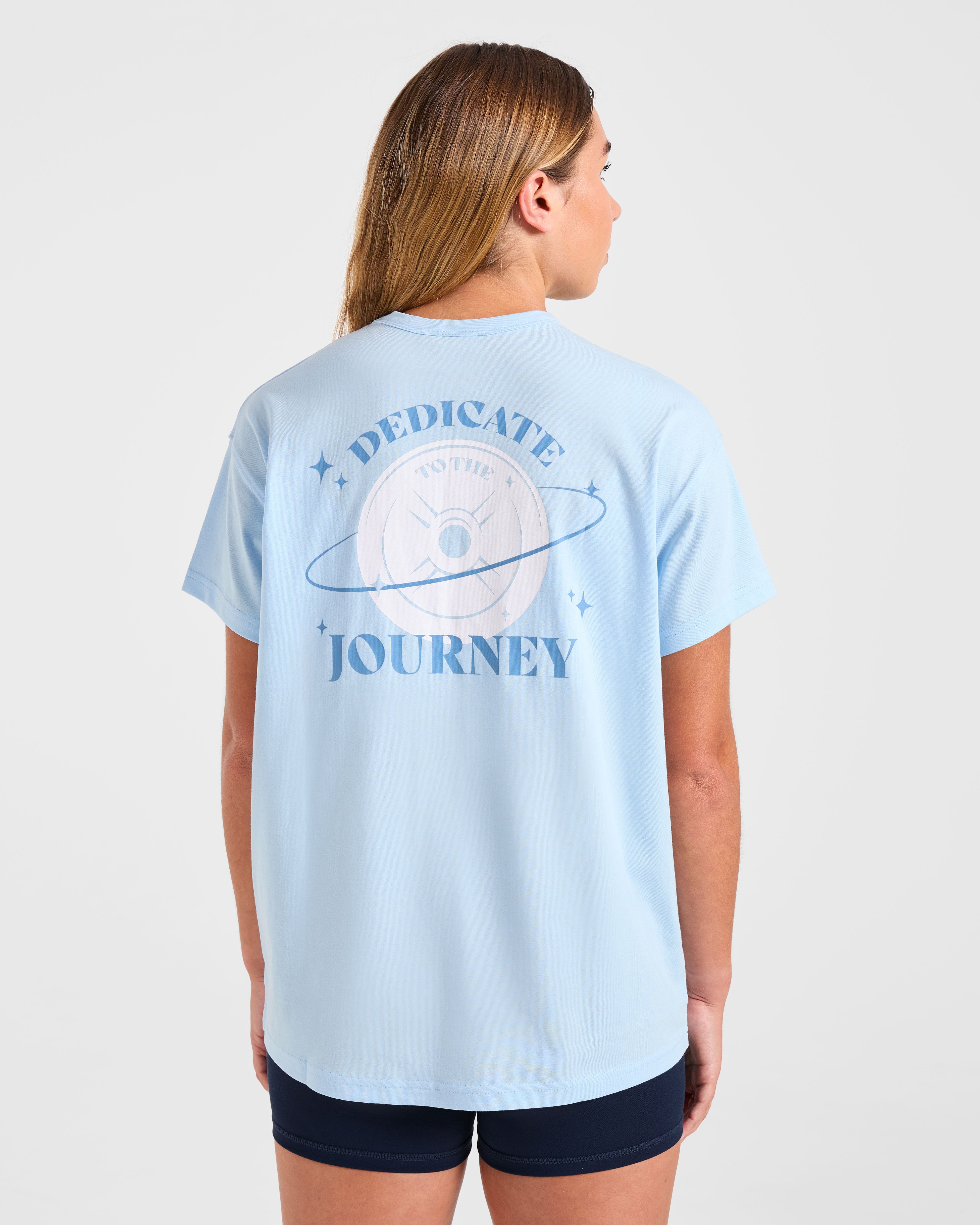 Dedicate To The Journey Oversized T Shirt - Blauw
