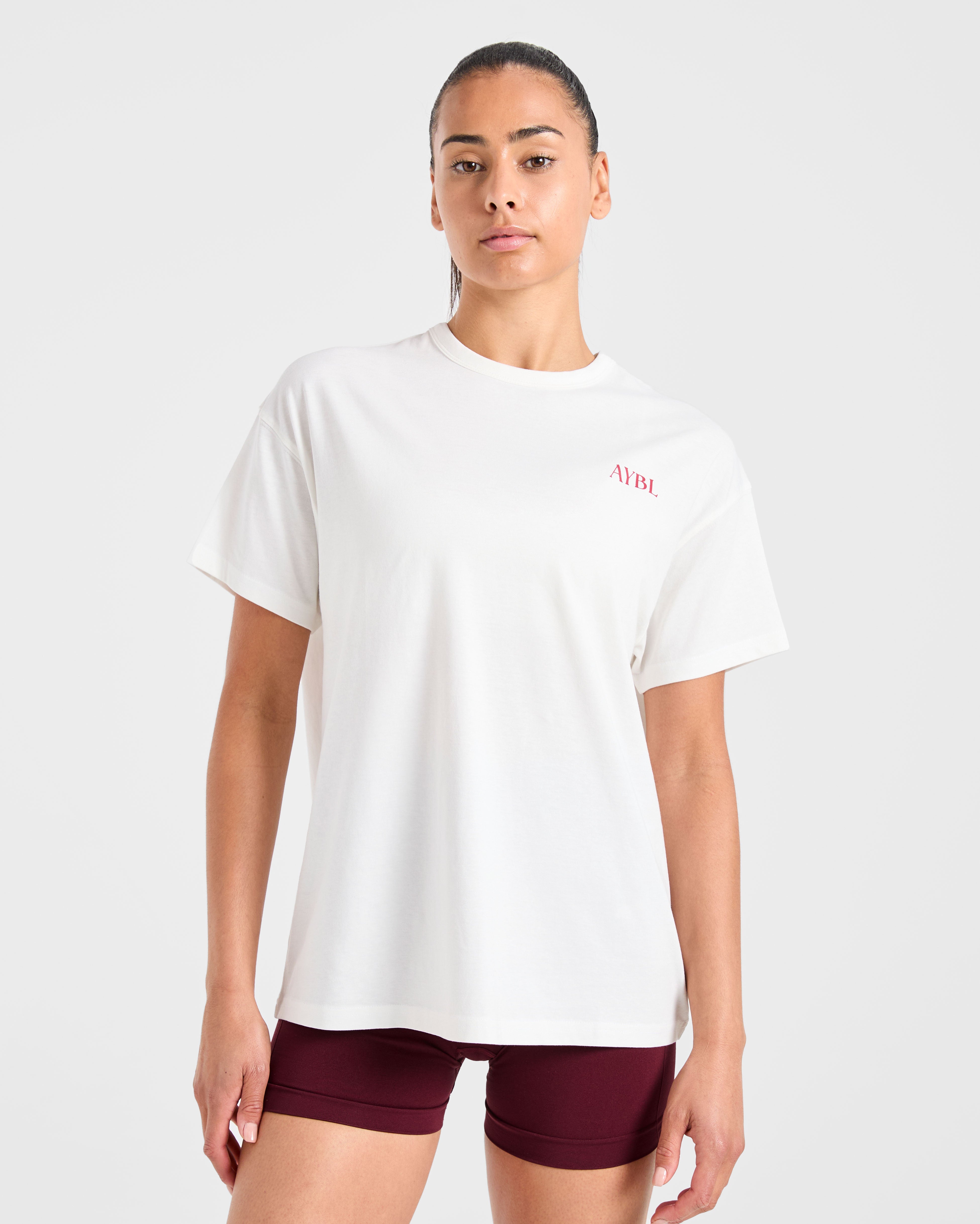 Athletics Club Oversized T Shirt - Off Wit