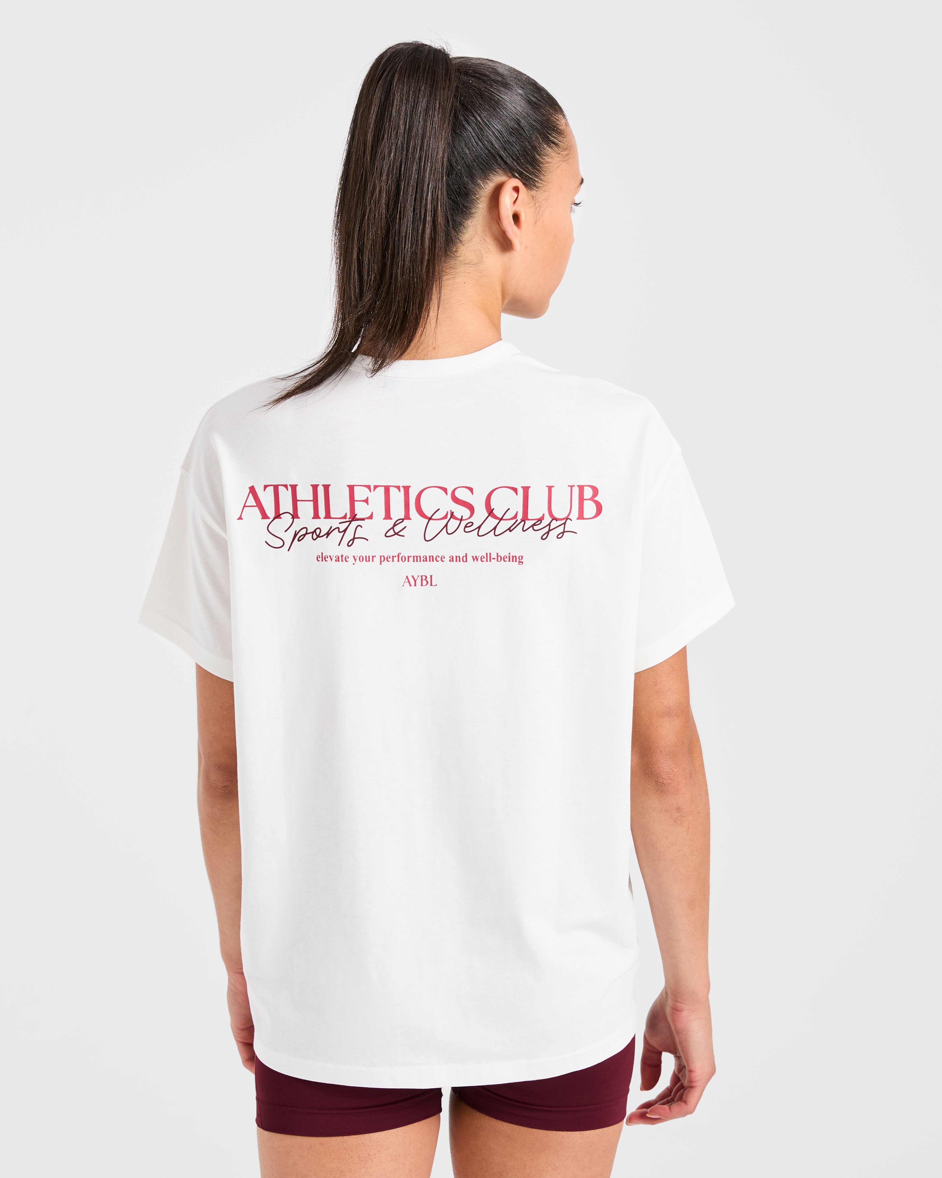Athletics Club Oversized T Shirt - Off Wit
