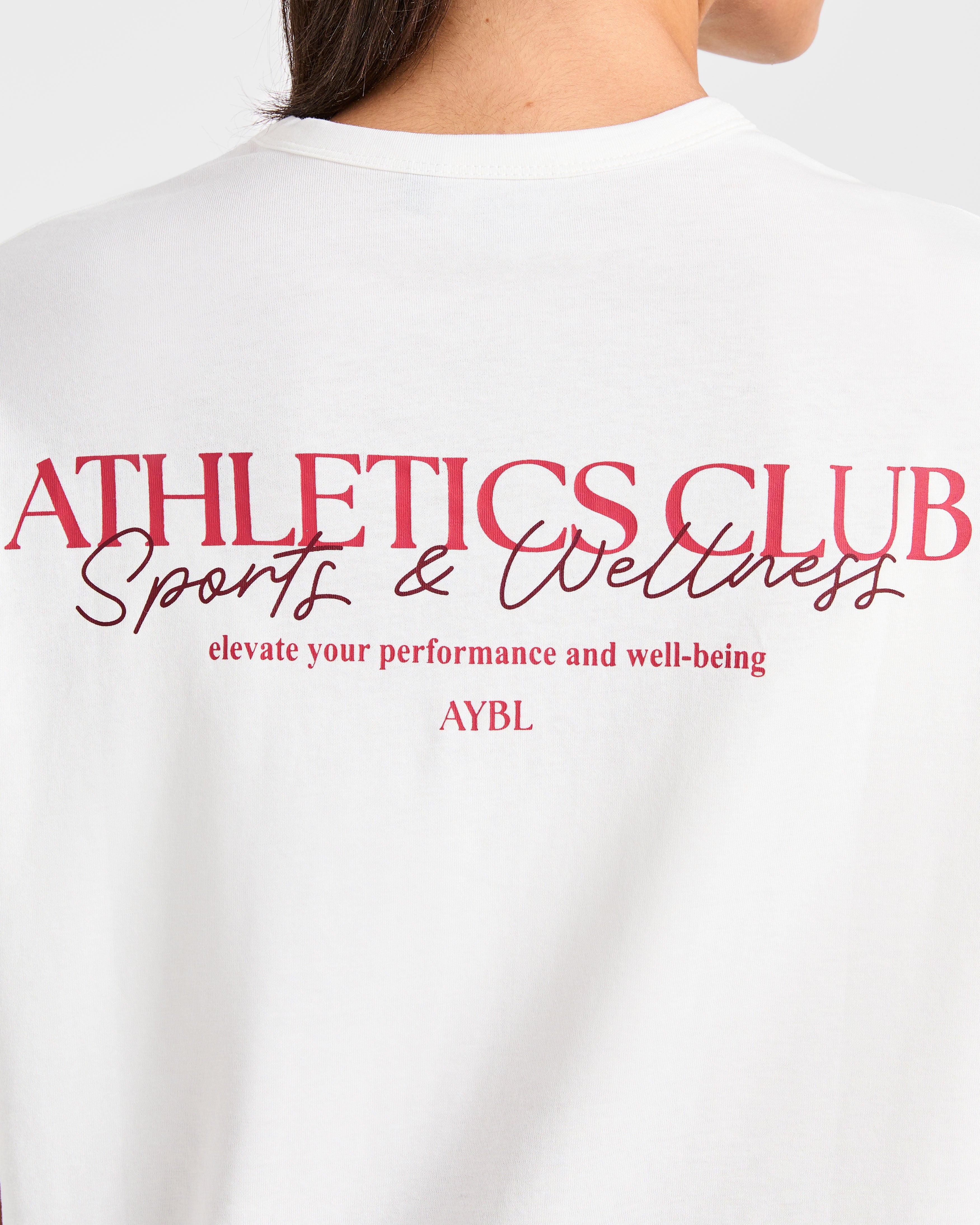 Athletics Club Oversized T Shirt - Off Wit