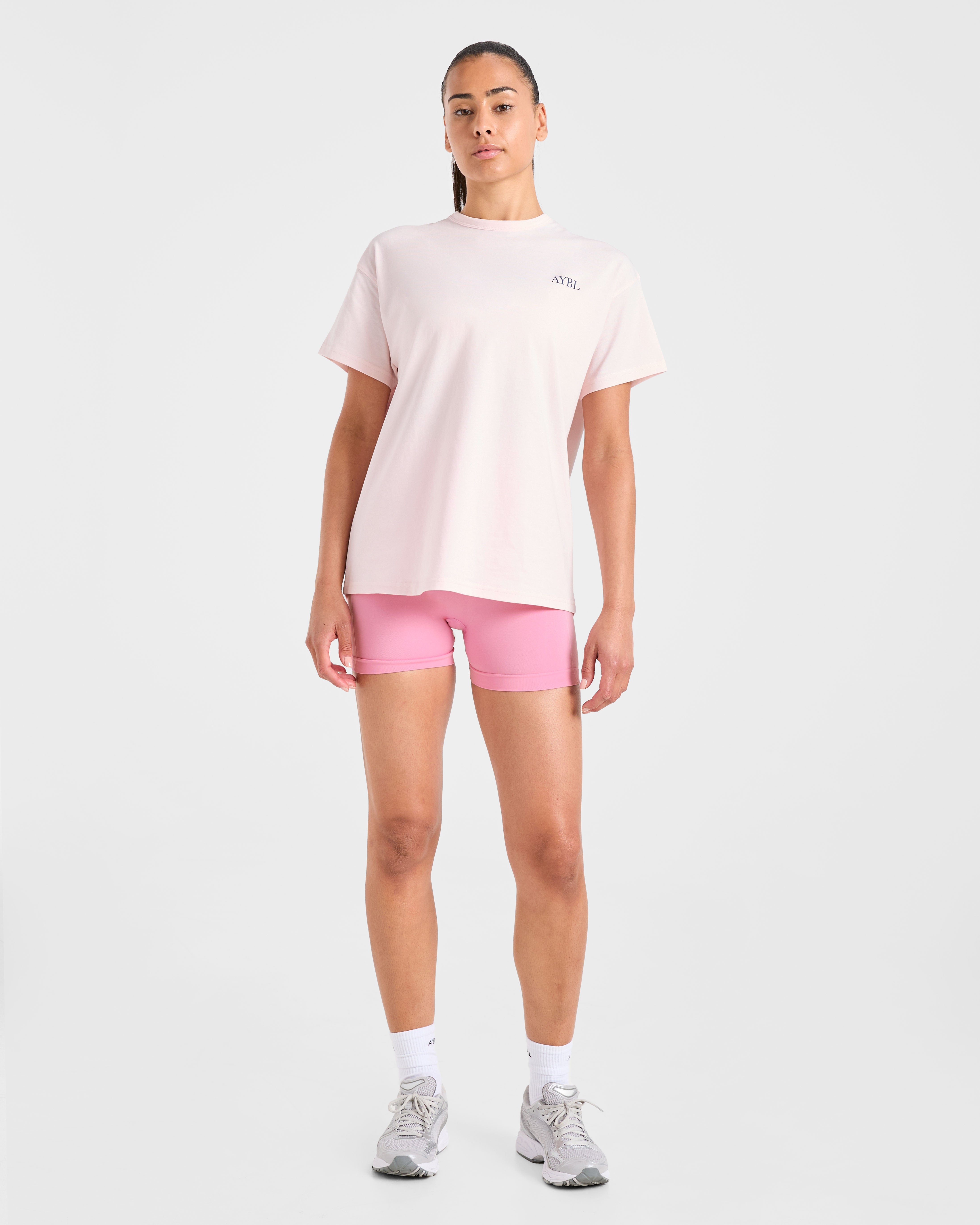 AYBL Sports Club Script Oversized T Shirt - Roze