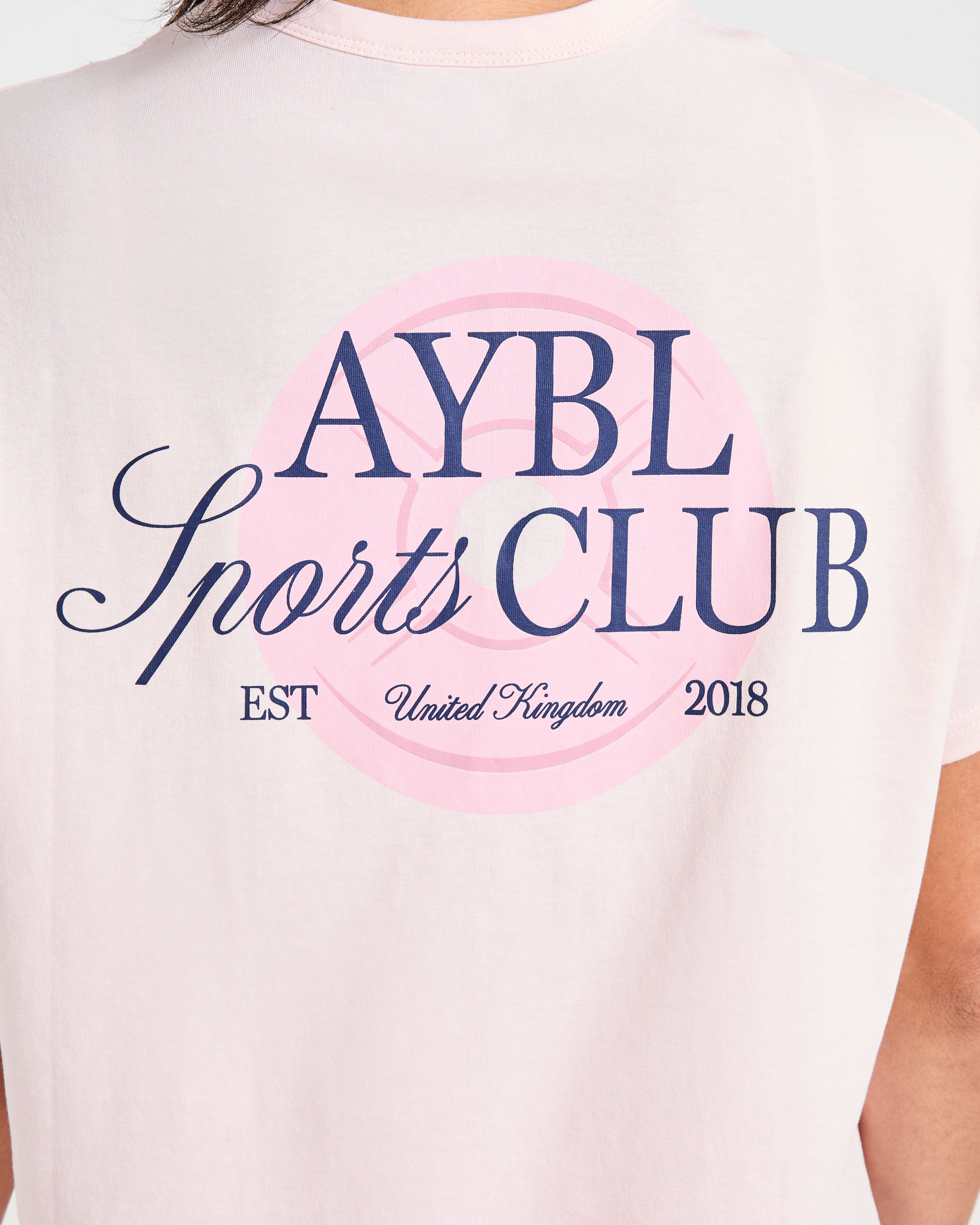 AYBL Sports Club Script Oversized T Shirt - Roze
