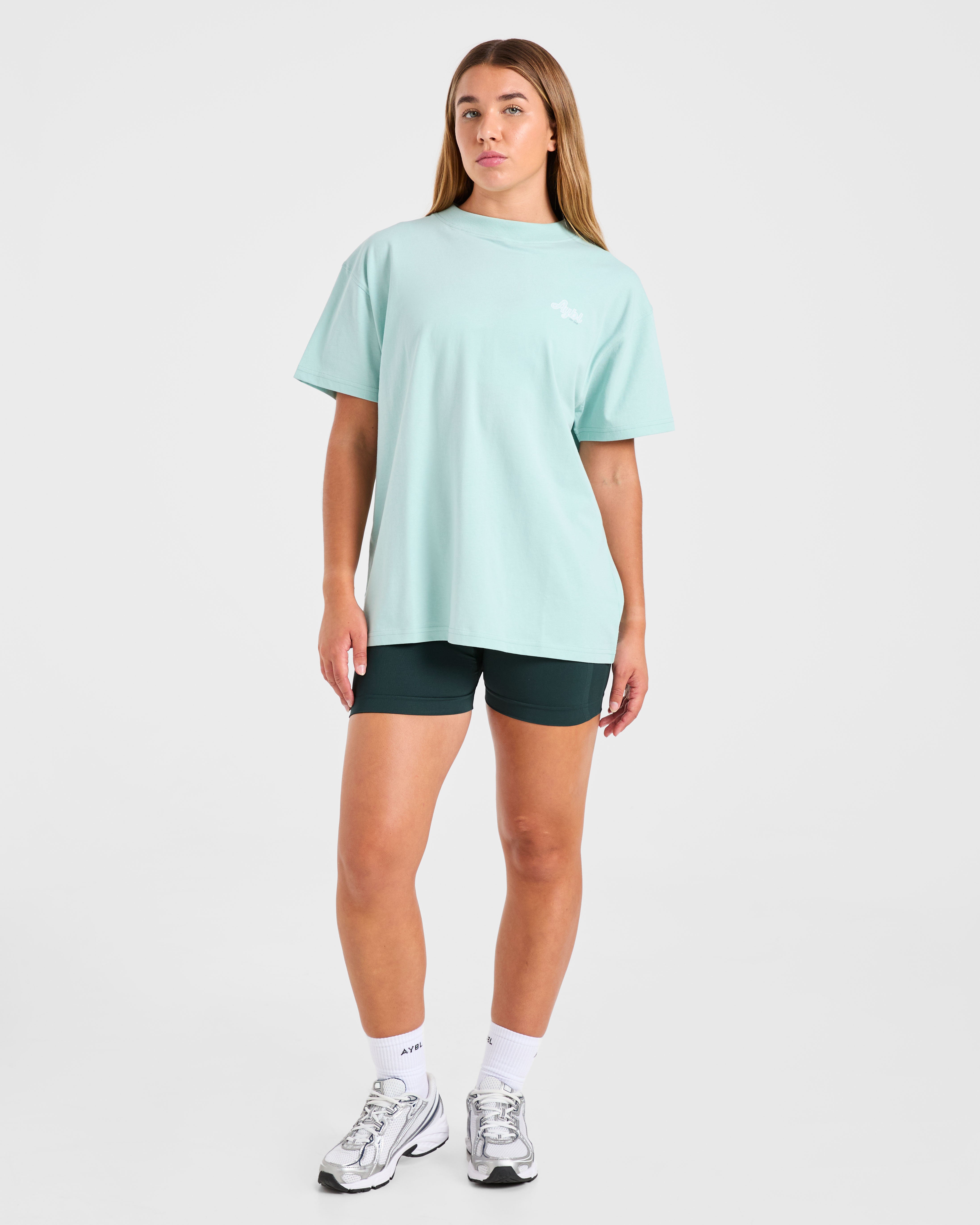 Sports Wellness Oversized T Shirt - Aqua Groen
