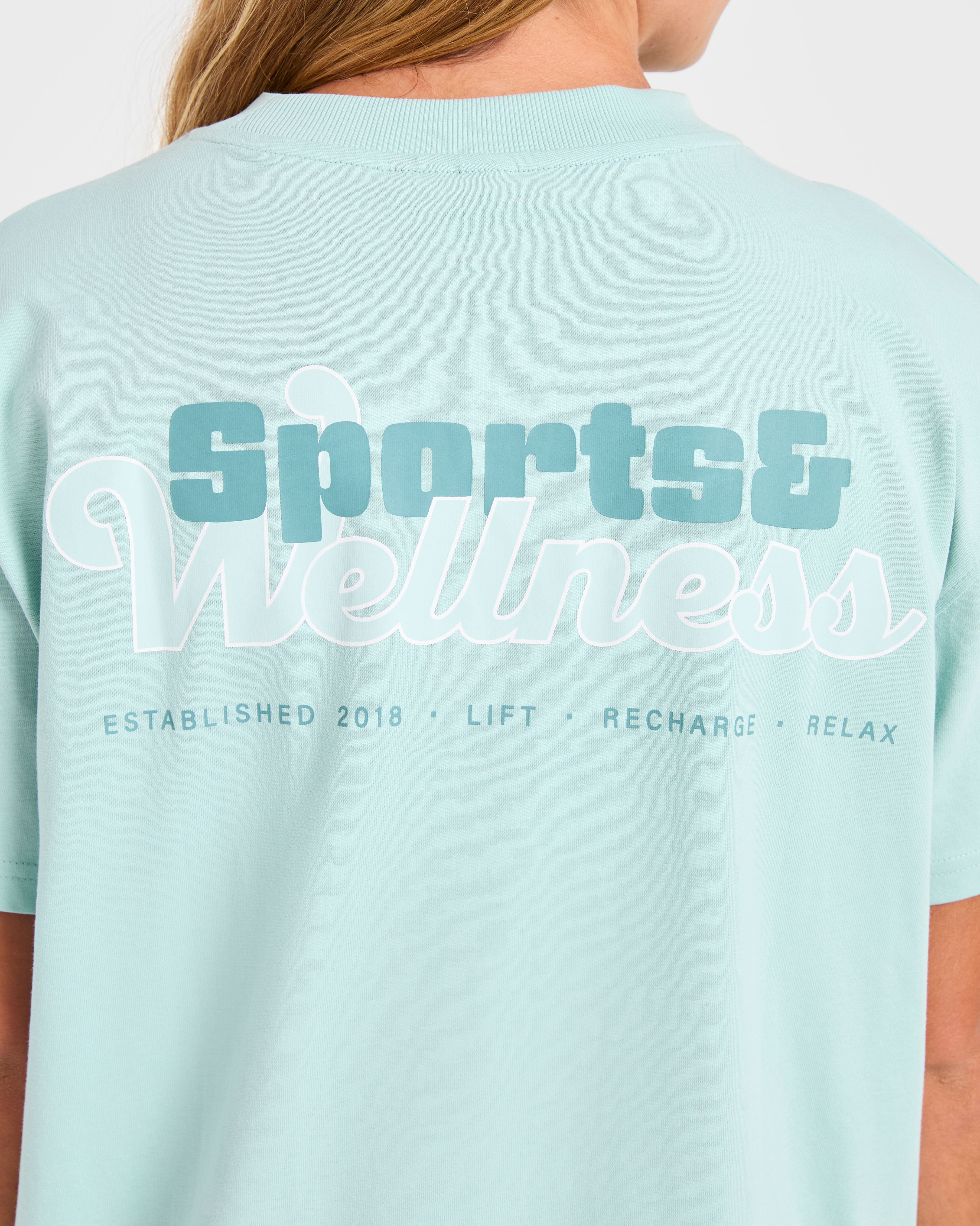 Sports Wellness Oversized T Shirt - Aqua Groen