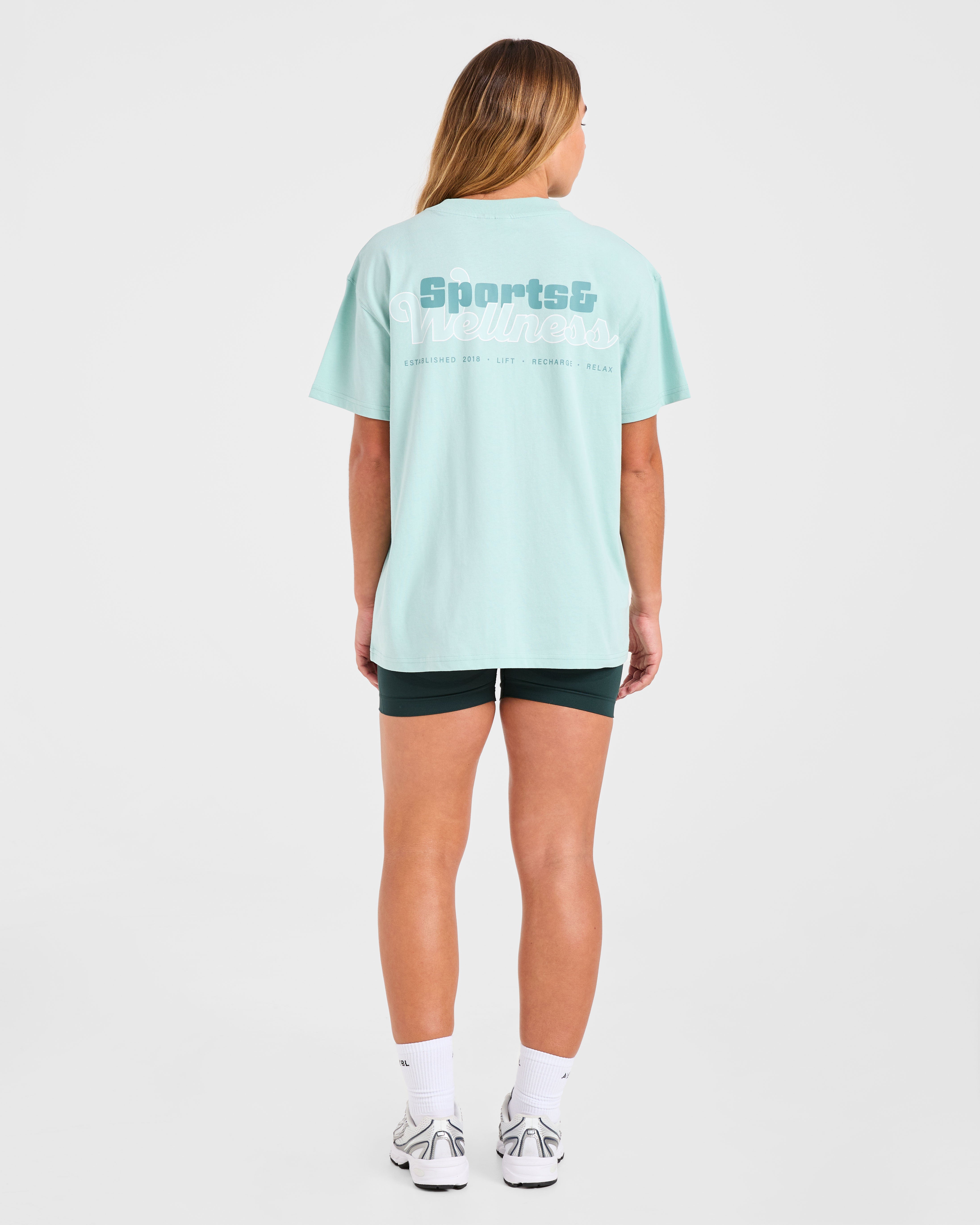 Sports Wellness Oversized T Shirt - Aqua Groen