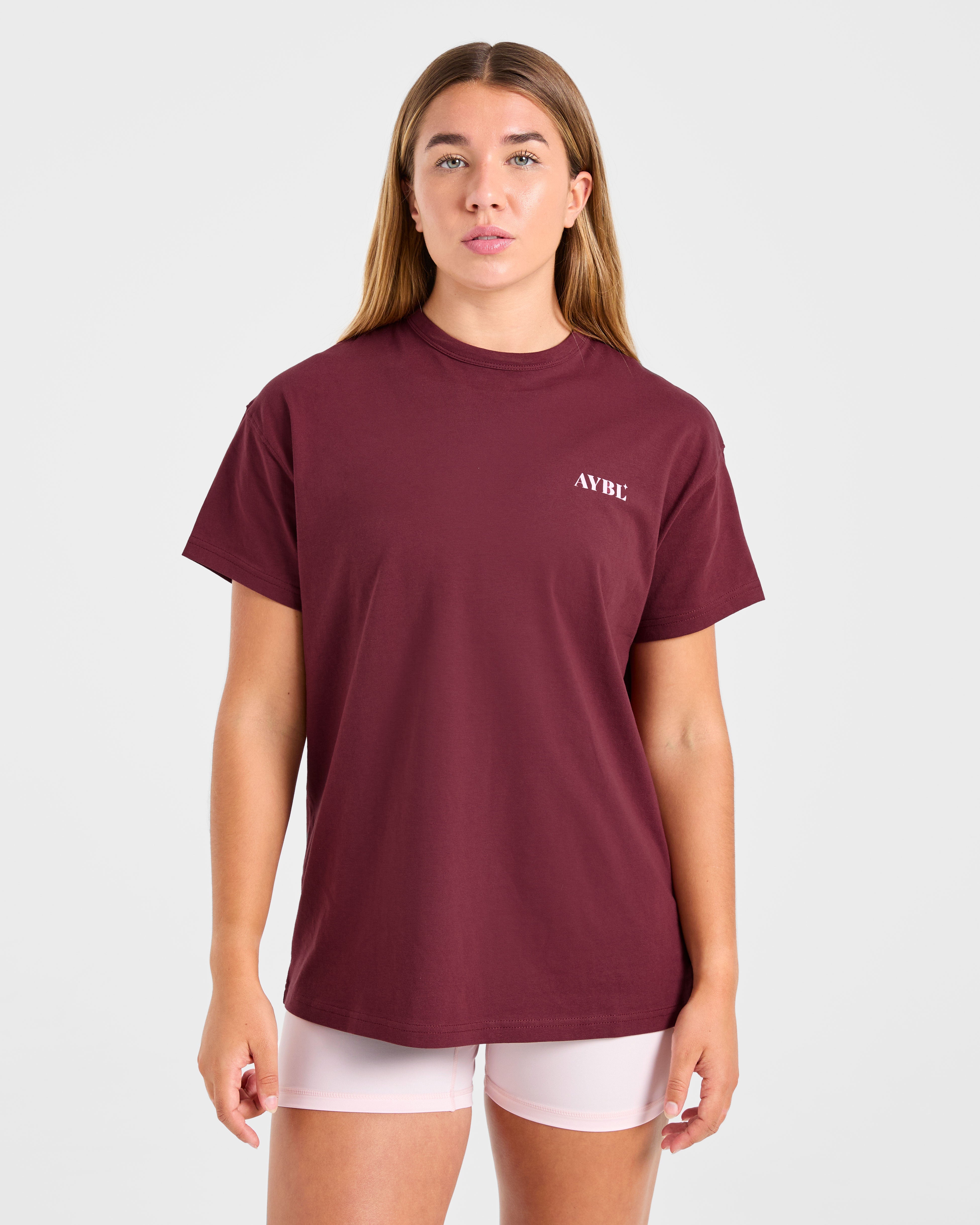 Dedicate To The Journey Oversized T Shirt - Bourgondië