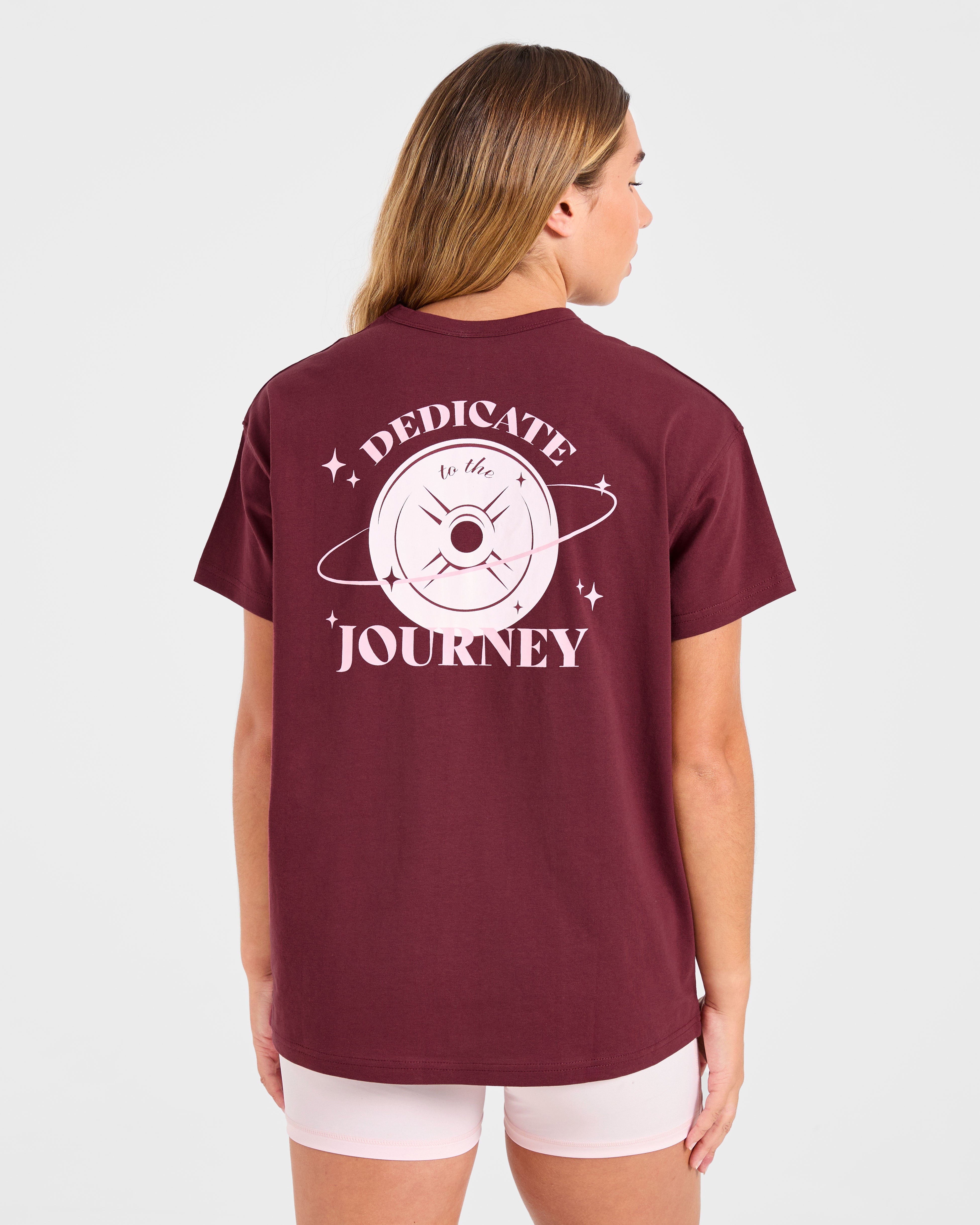 Dedicate To The Journey Oversized T Shirt - Bourgondië