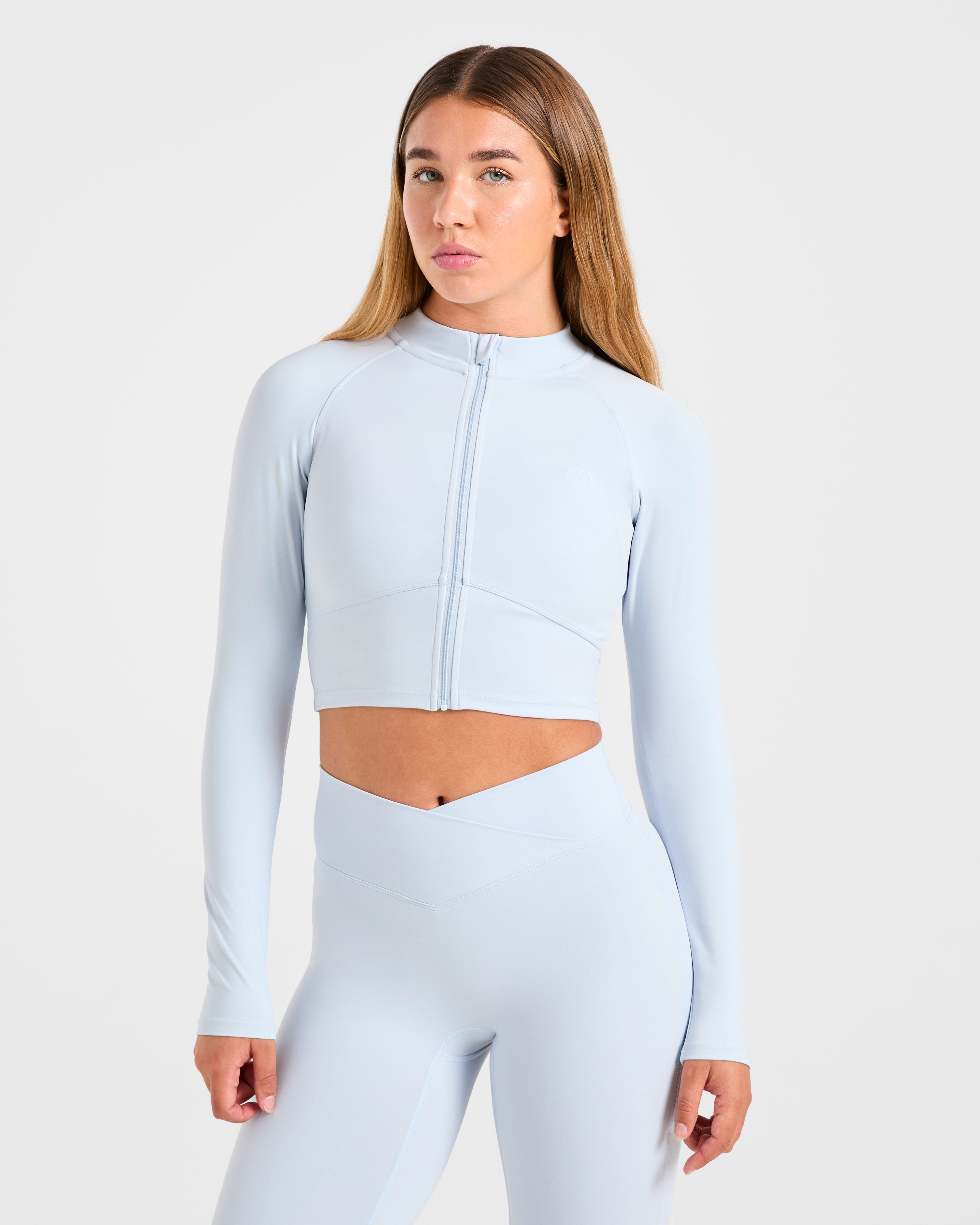 Sculpt Wrap Zip Up Jacket - Iced Blauw