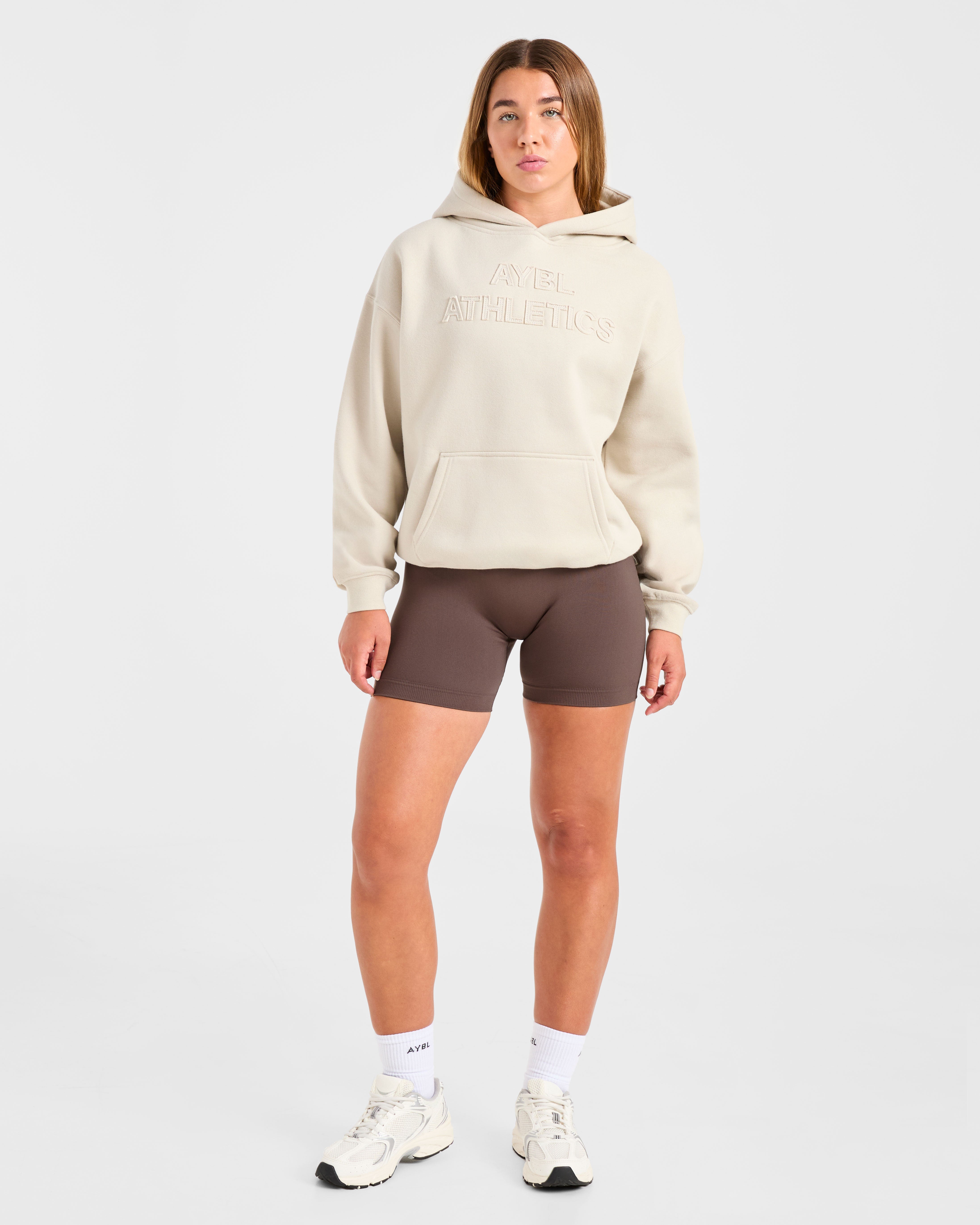 Athletics Applique Oversized Hoodie - Zand
