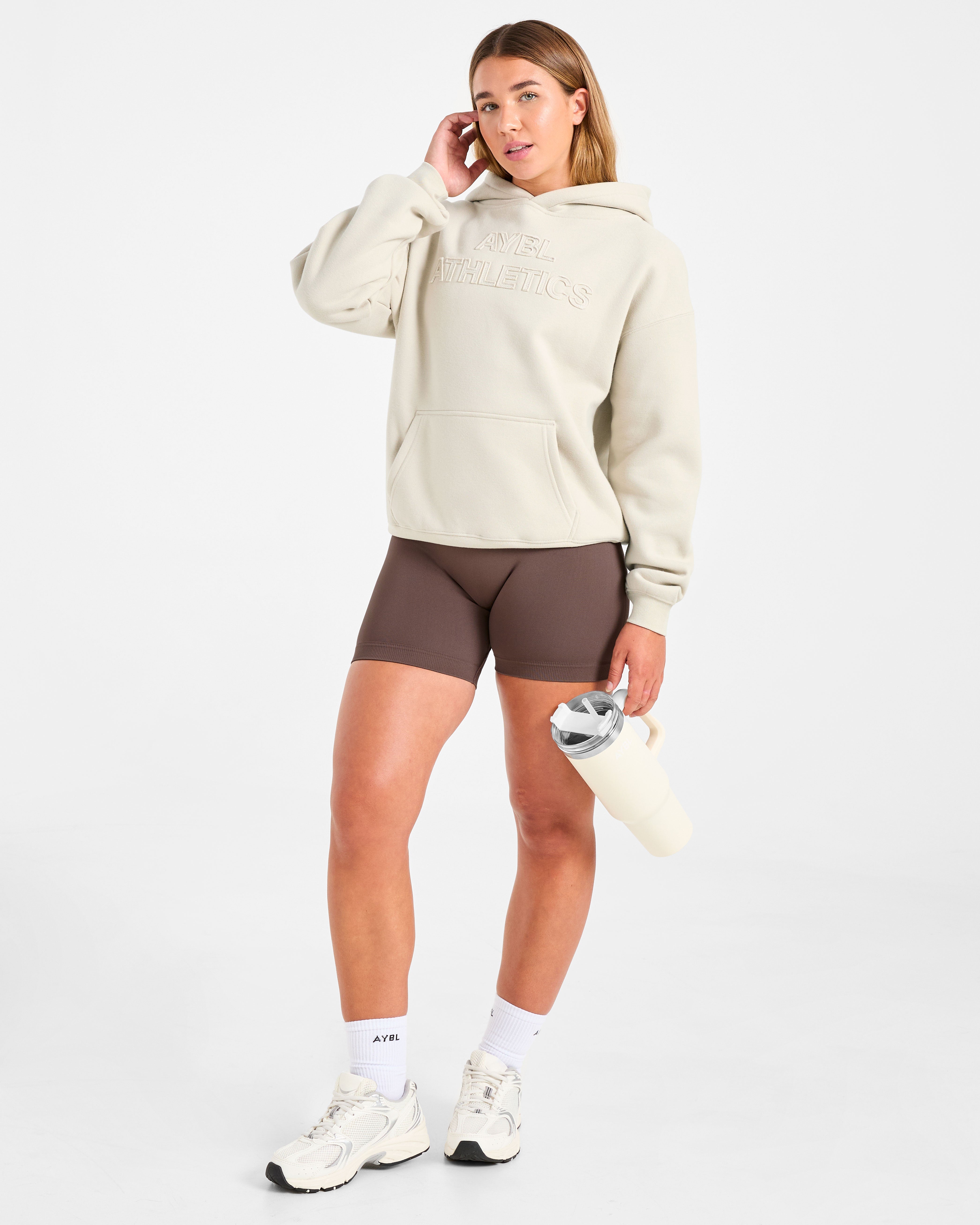 Athletics Applique Oversized Hoodie - Zand