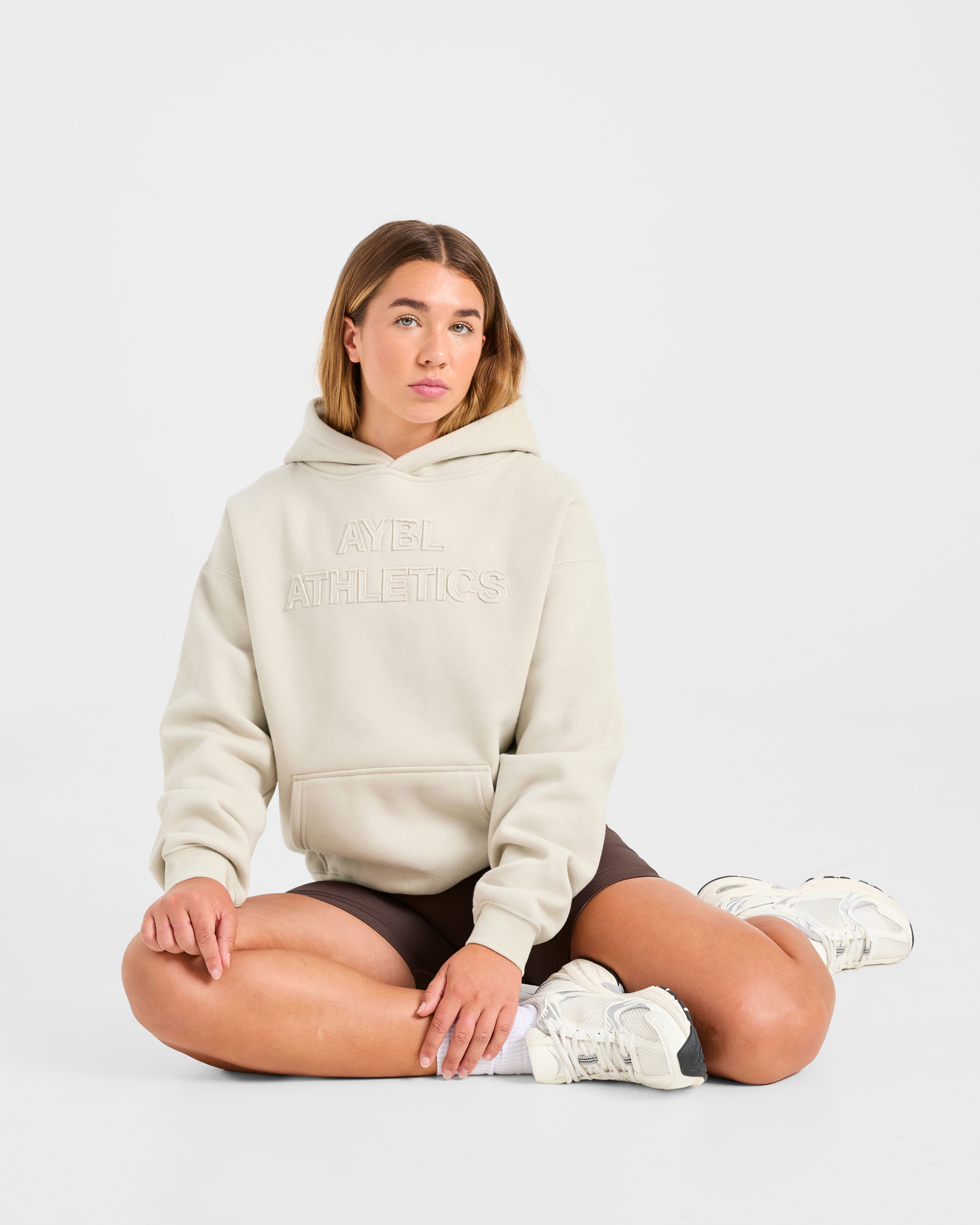 Athletics Applique Oversized Hoodie - Zand