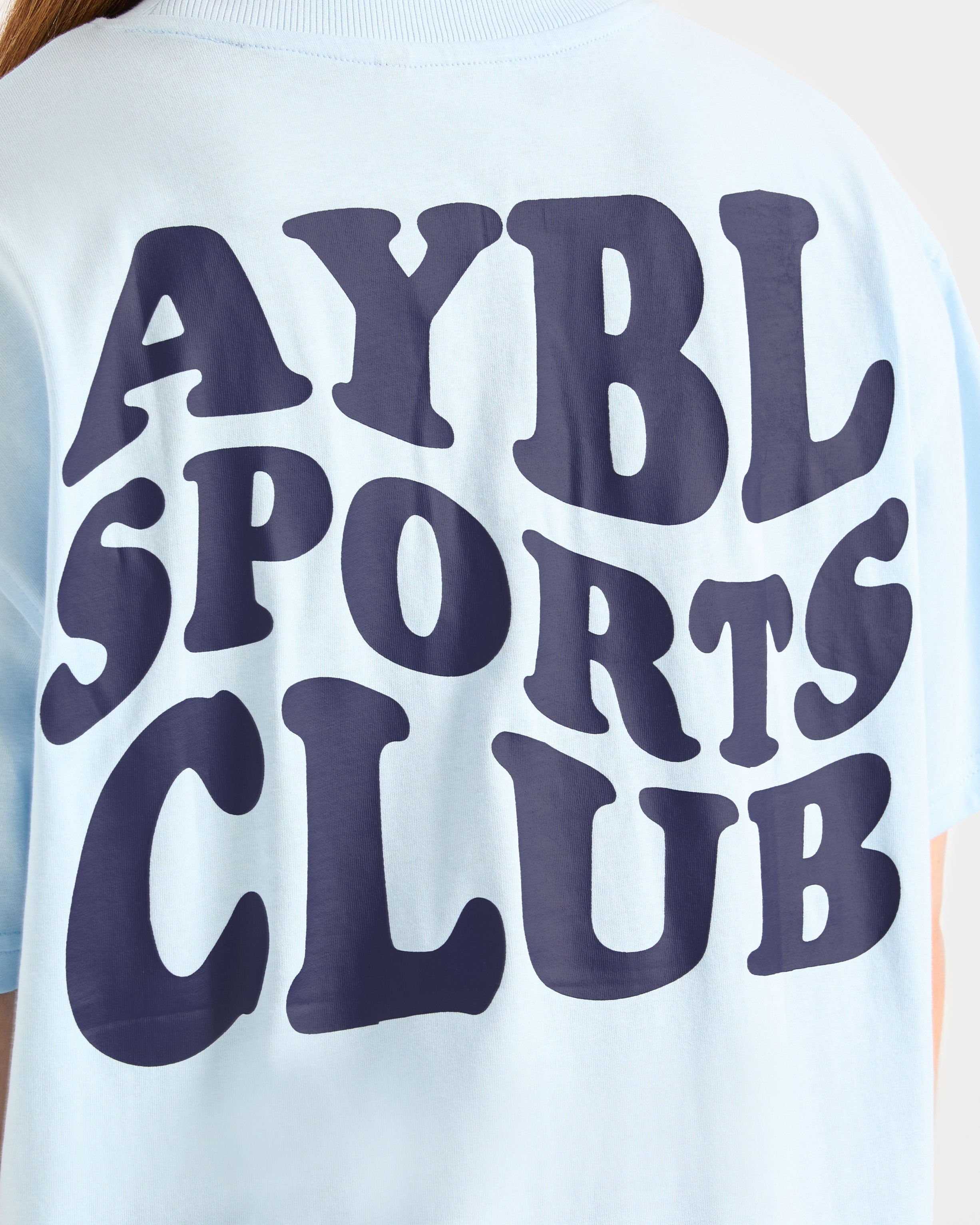 Sports Club Wavy Oversized T Shirt - Blauw/Navy