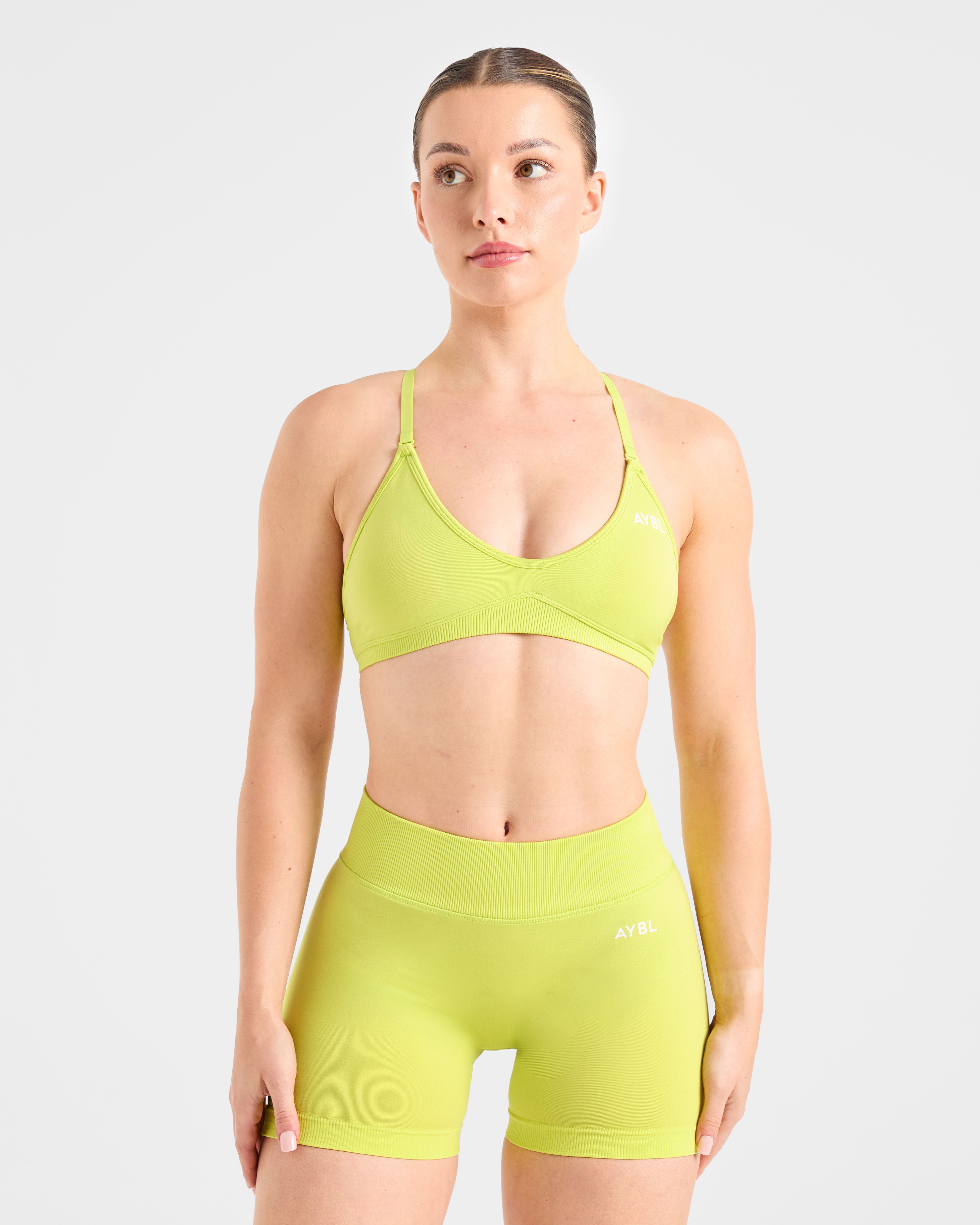 Adapt Seamless Strappy Sports Bra - Lime Groen