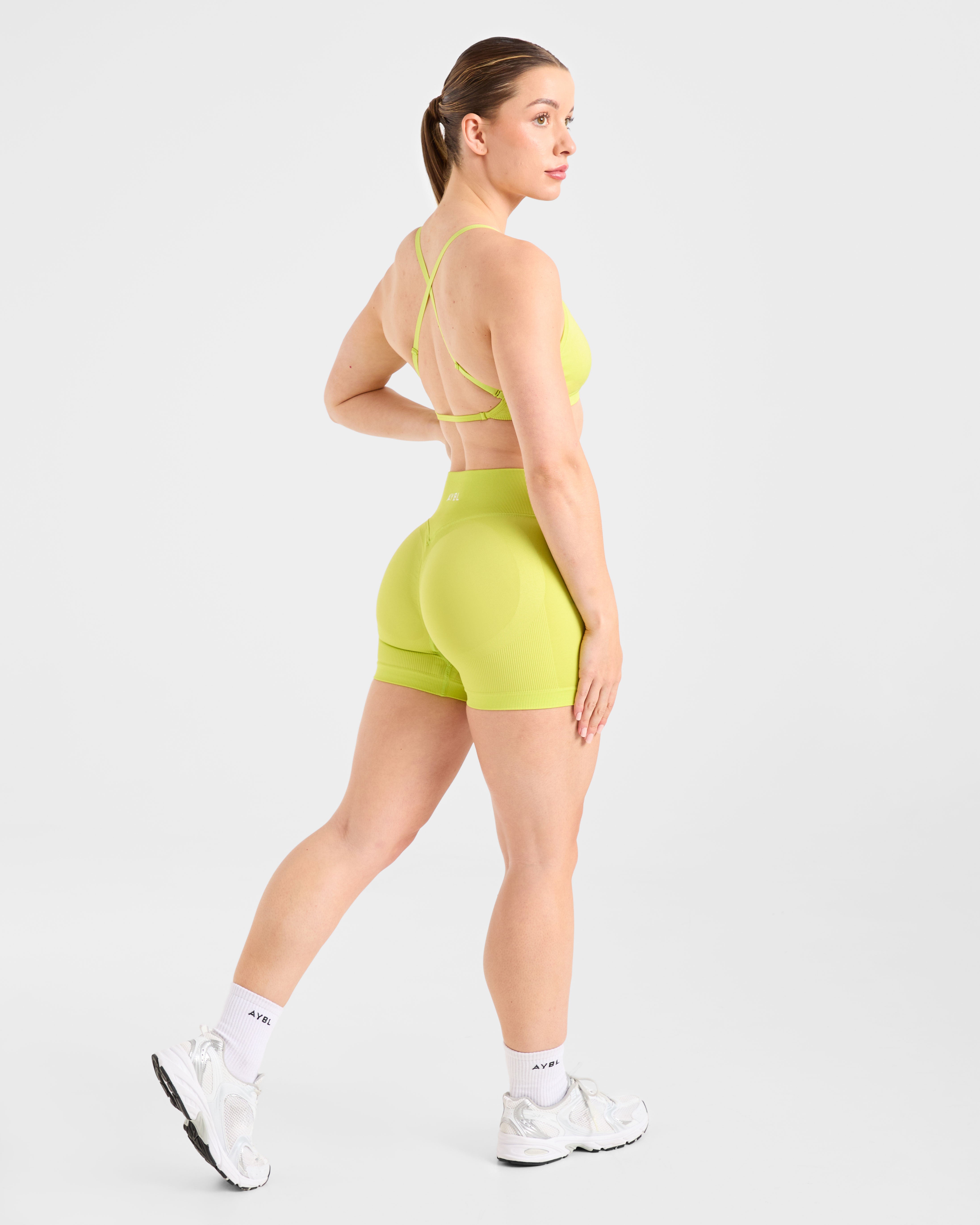 Adapt Seamless Strappy Sports Bra - Lime Groen