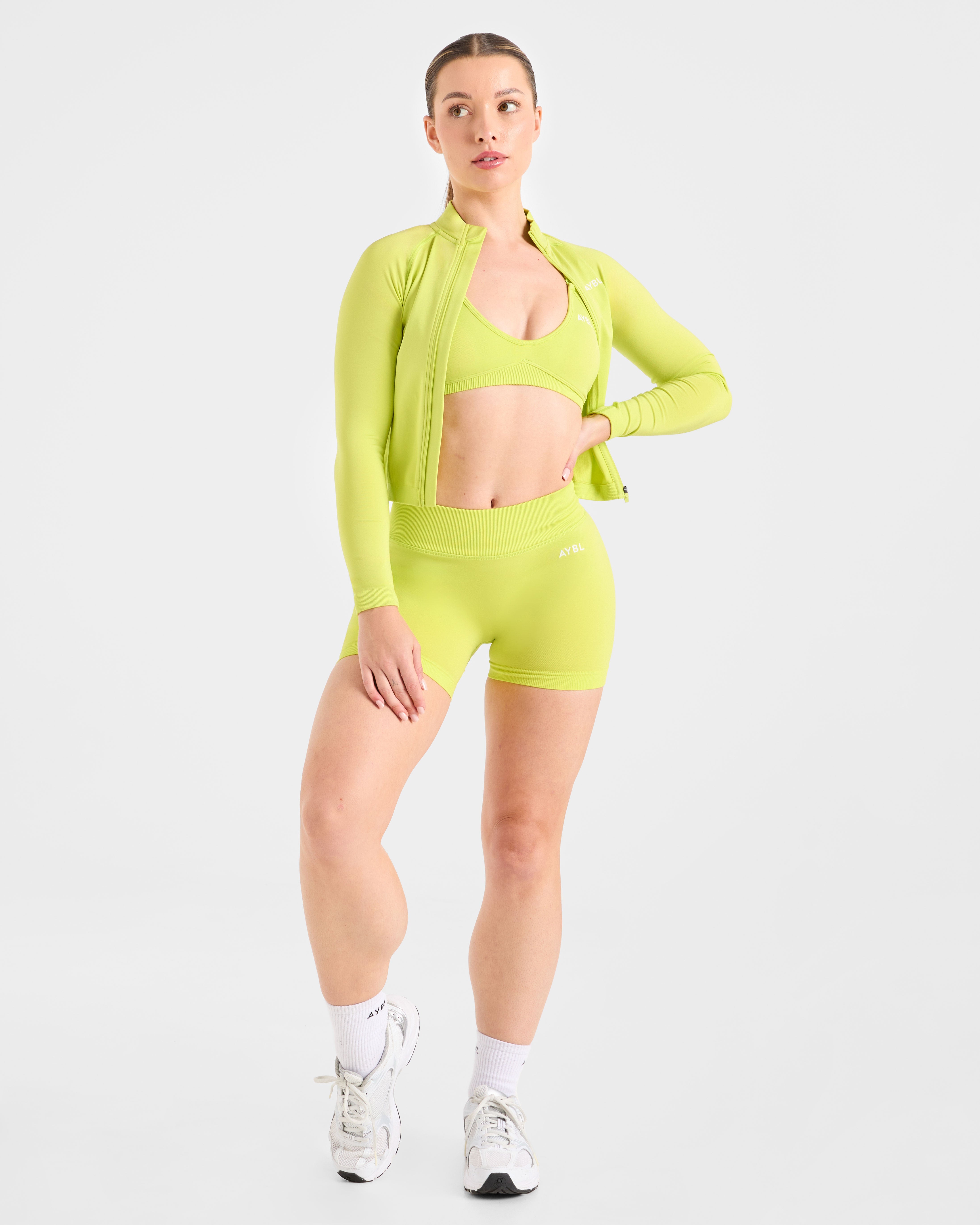 Adapt Seamless Strappy Sports Bra - Lime Groen