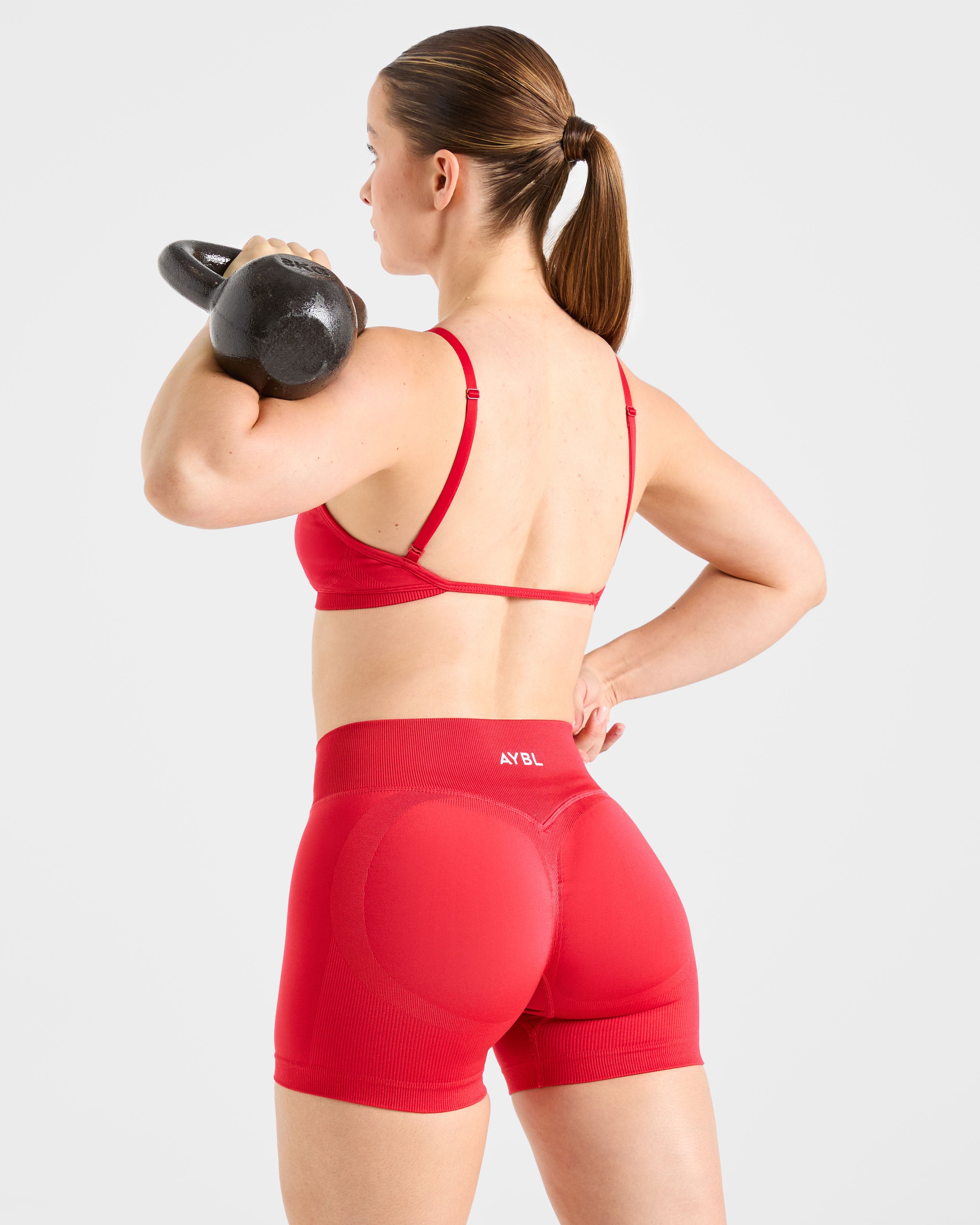 Adapt Seamless Strappy Sports Bra - Salsa Rood