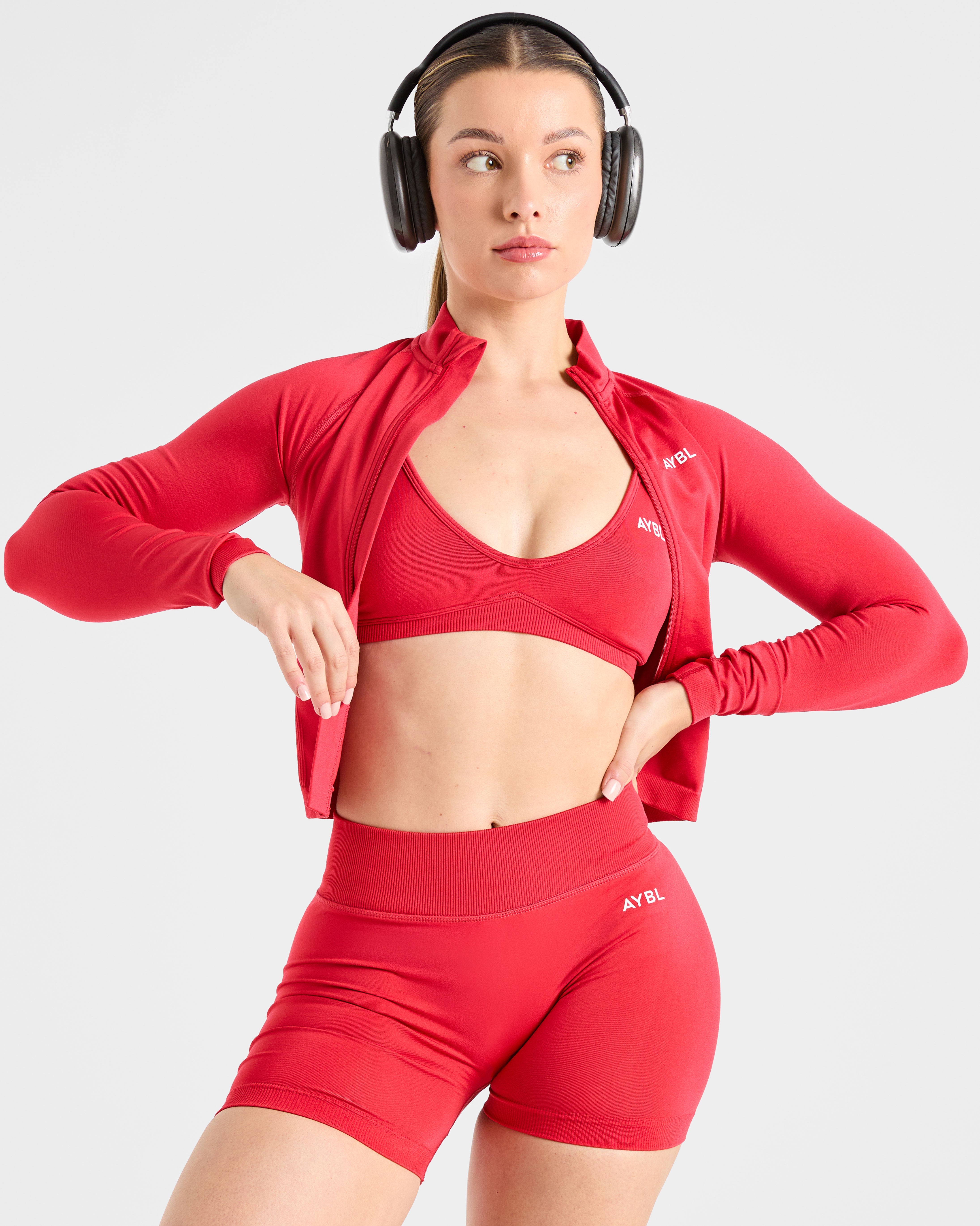 Adapt Seamless Strappy Sports Bra - Salsa Rood