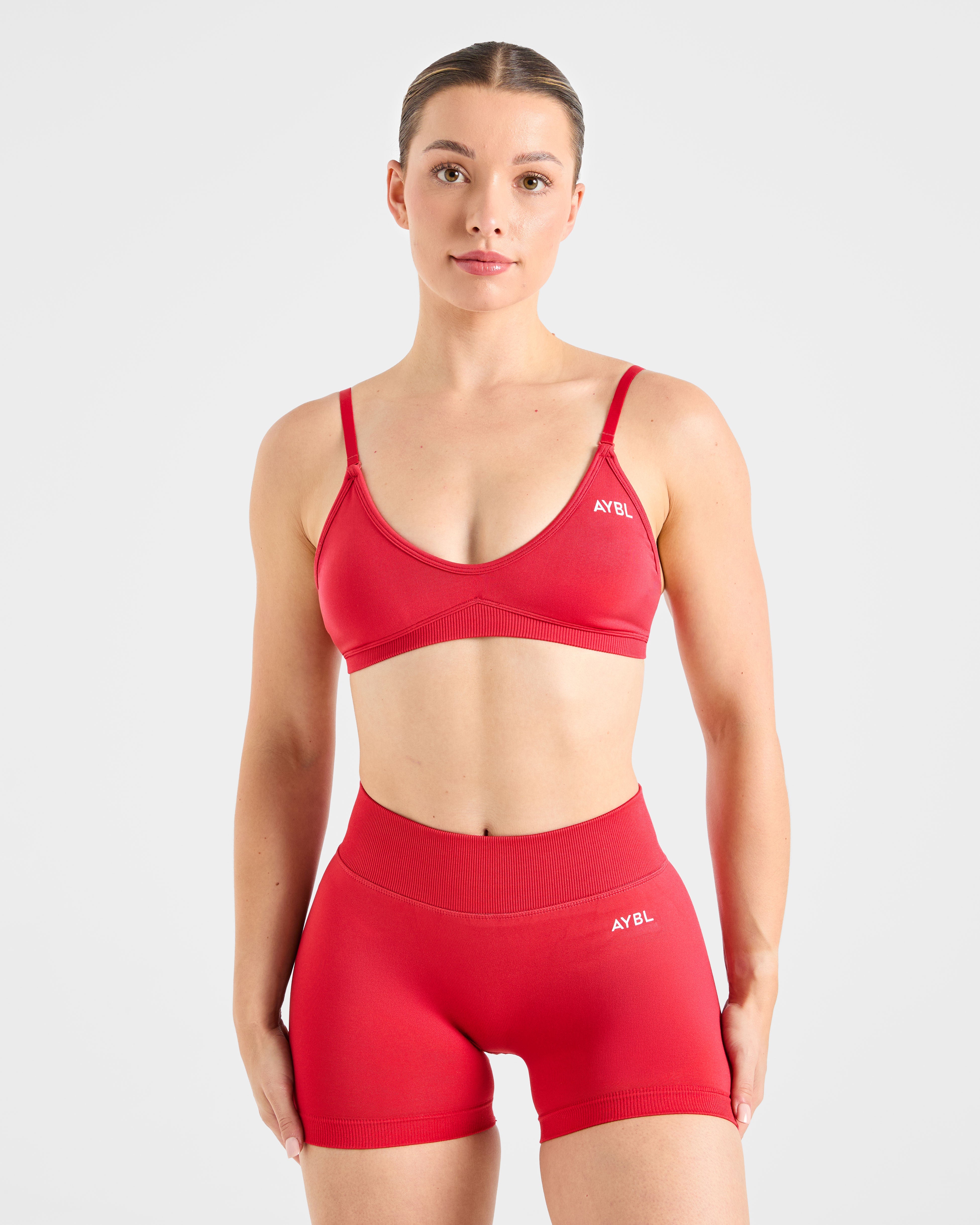 Adapt Seamless Strappy Sports Bra - Salsa Rood