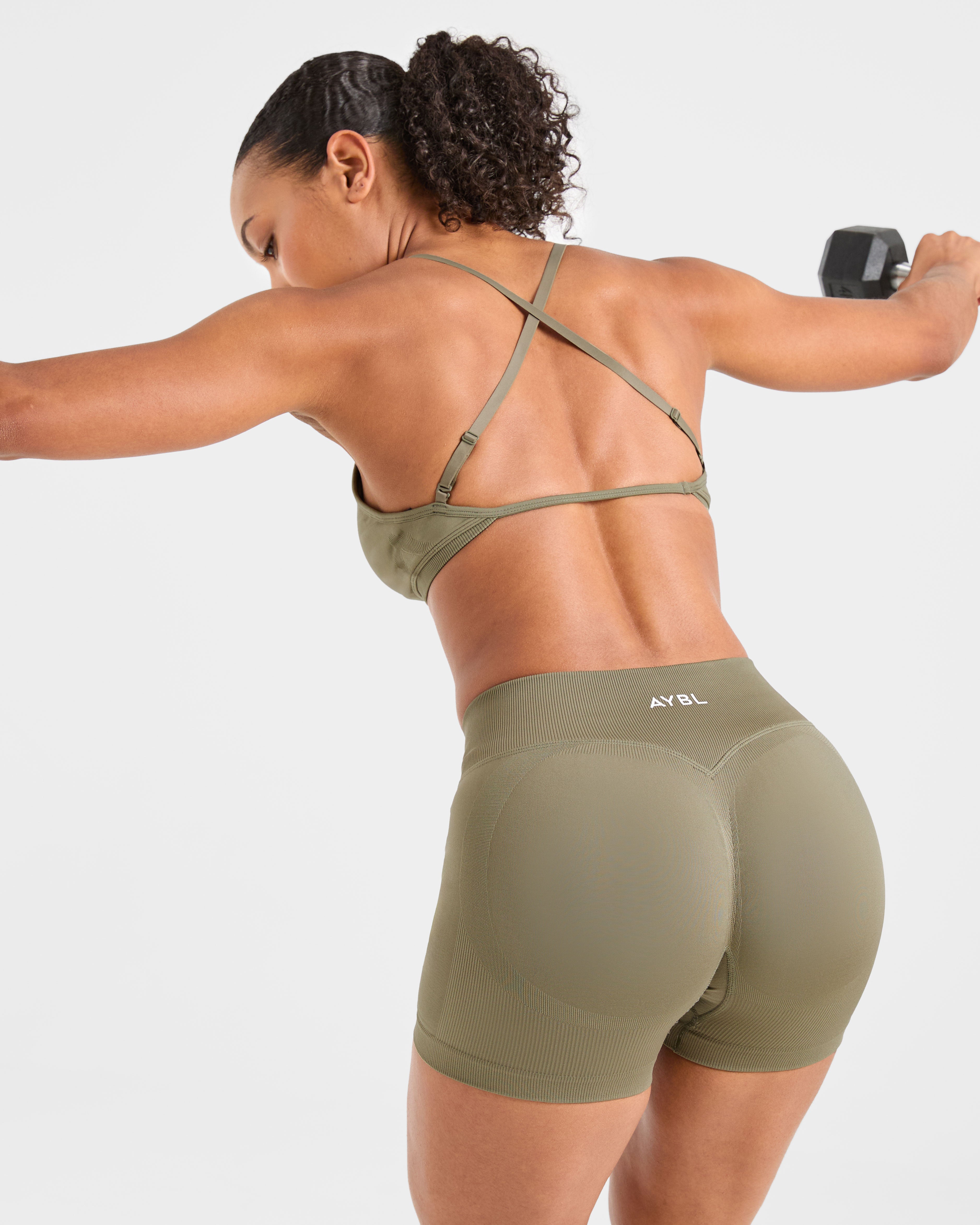 Adapt Seamless Strappy Sports Bra - Muted Olive