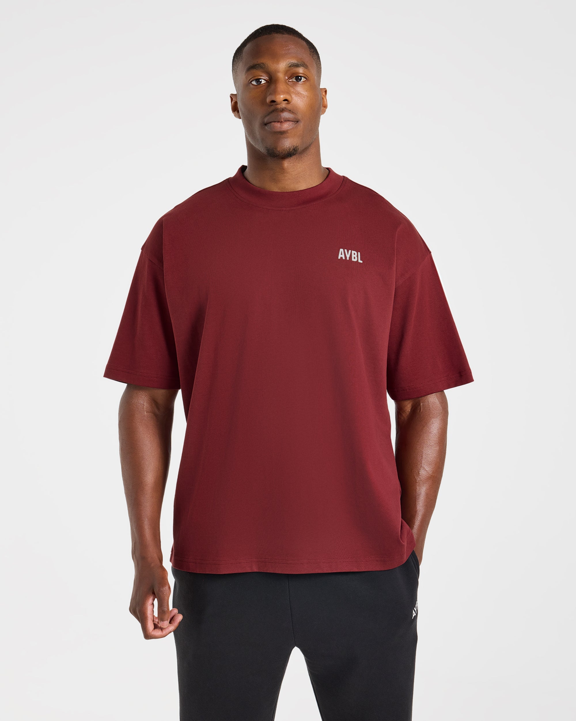 Script Collective Oversized T Shirt - Dark Burgundy