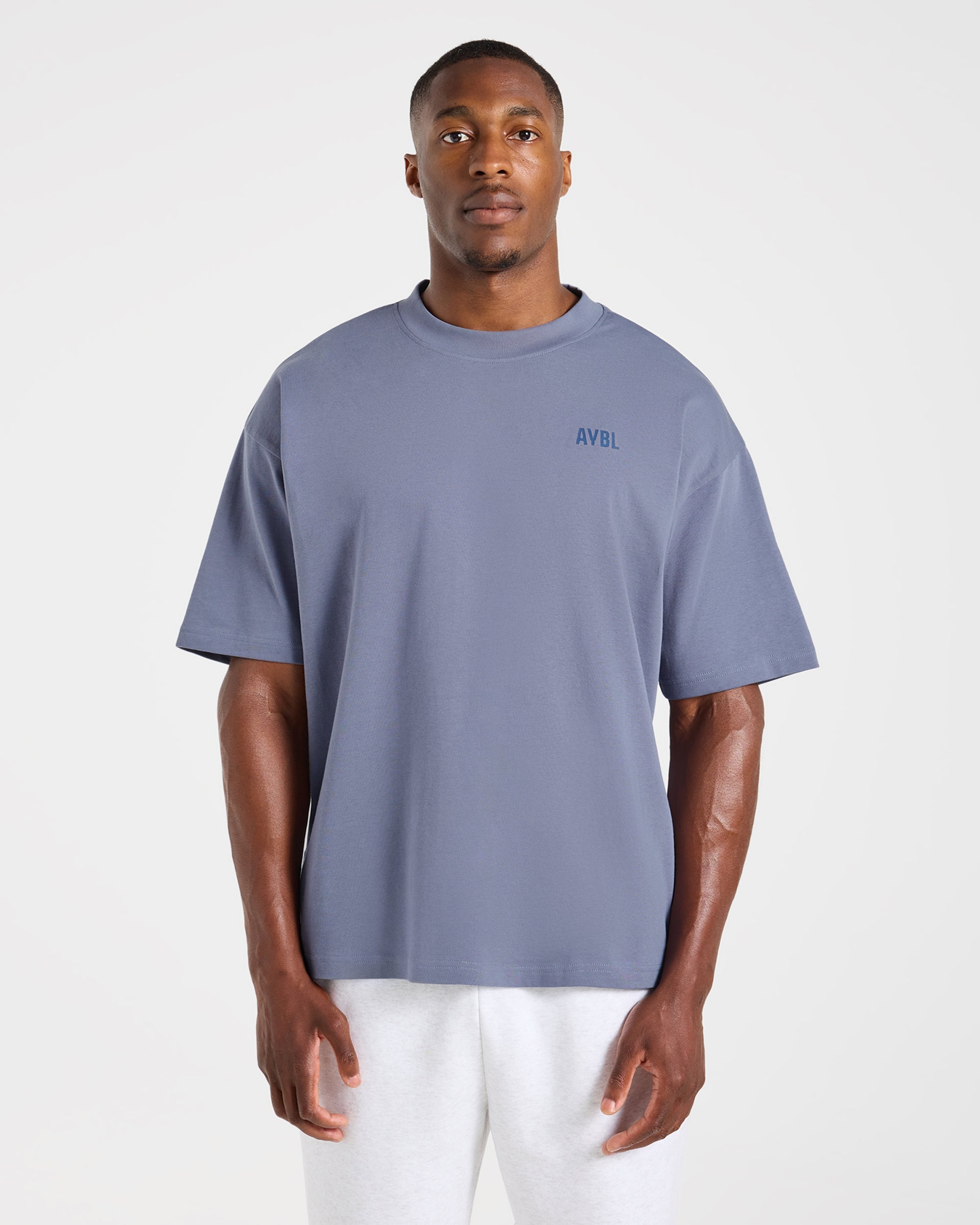 Script Collective Oversized T Shirt - Titanium Blauw