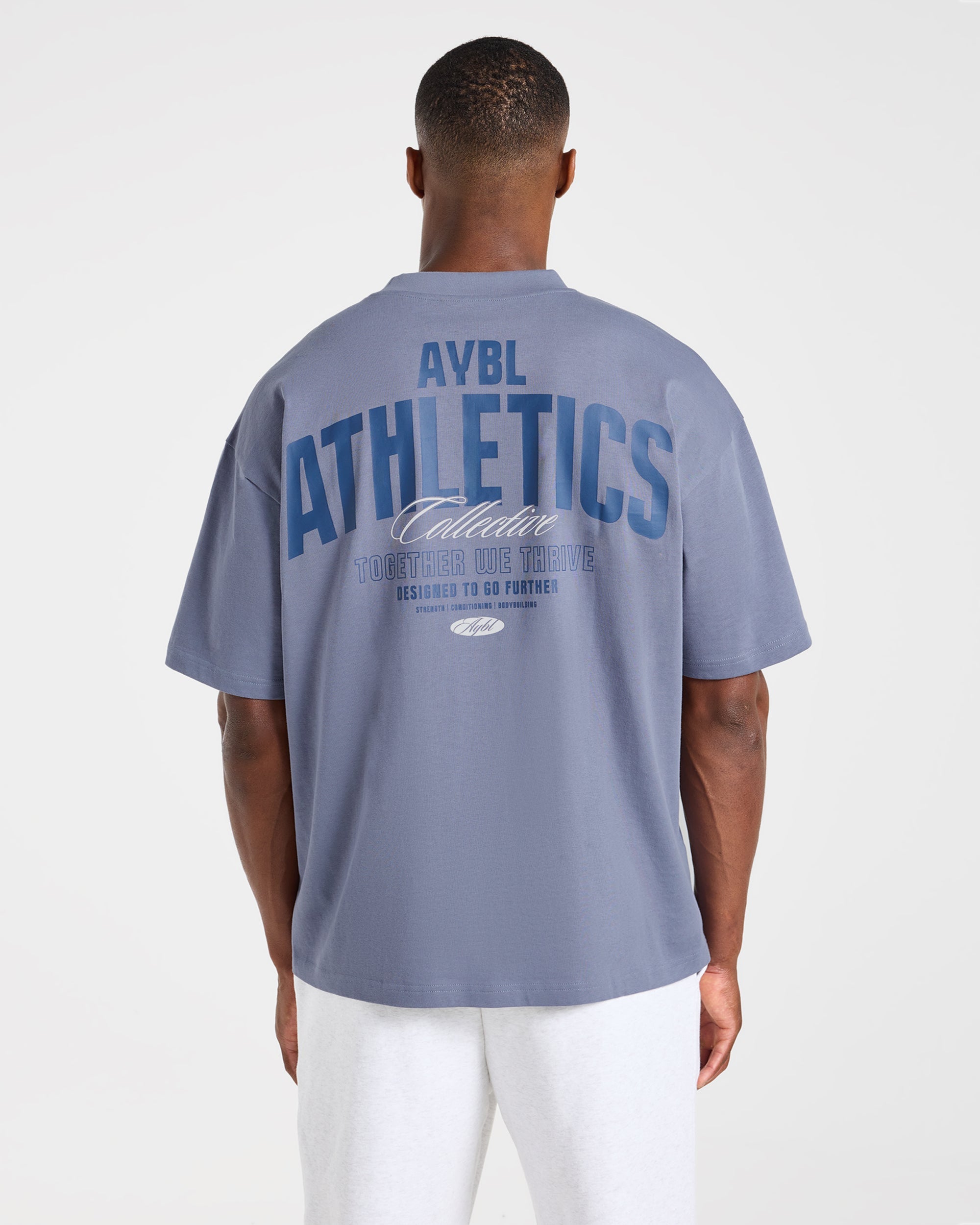 Script Collective Oversized T Shirt - Titanium Blauw