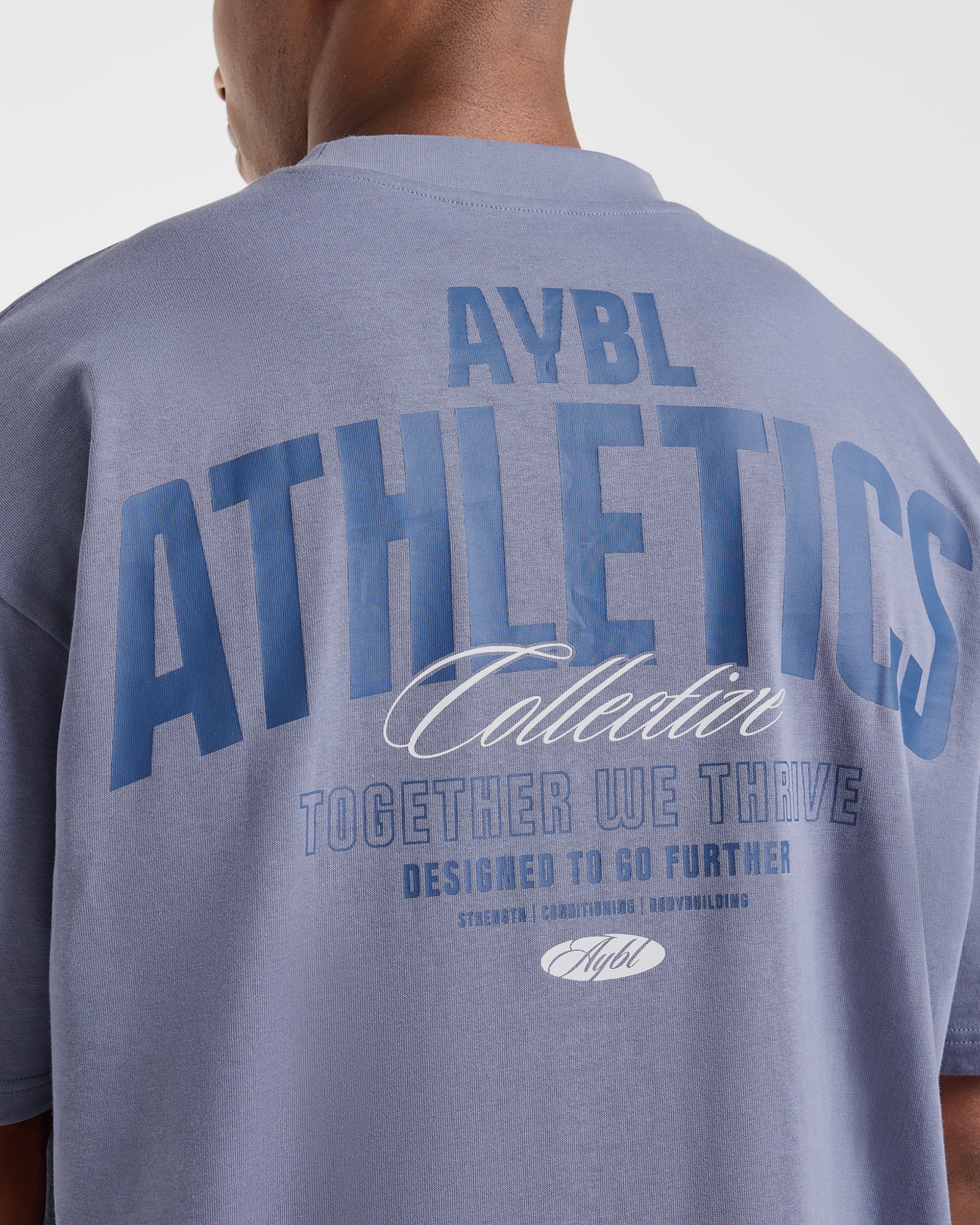 Script Collective Oversized T Shirt - Titanium Blauw