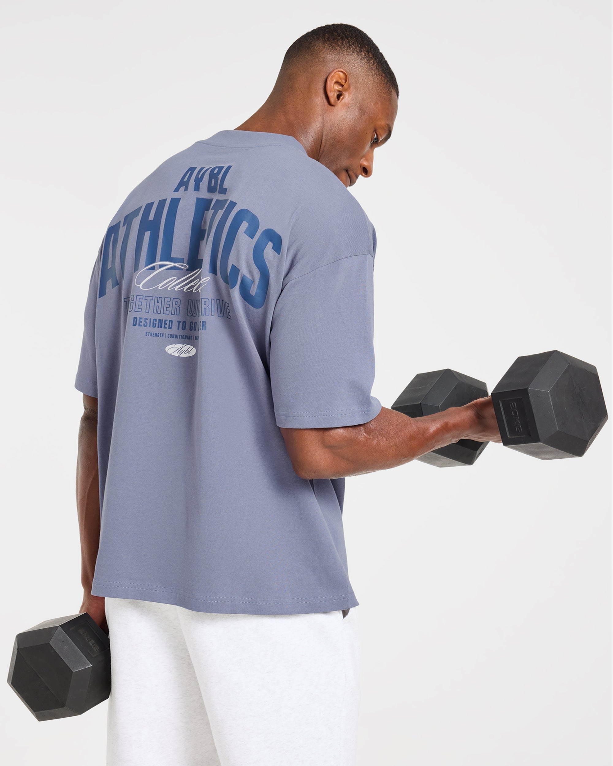 Script Collective Oversized T Shirt - Titanium Blauw