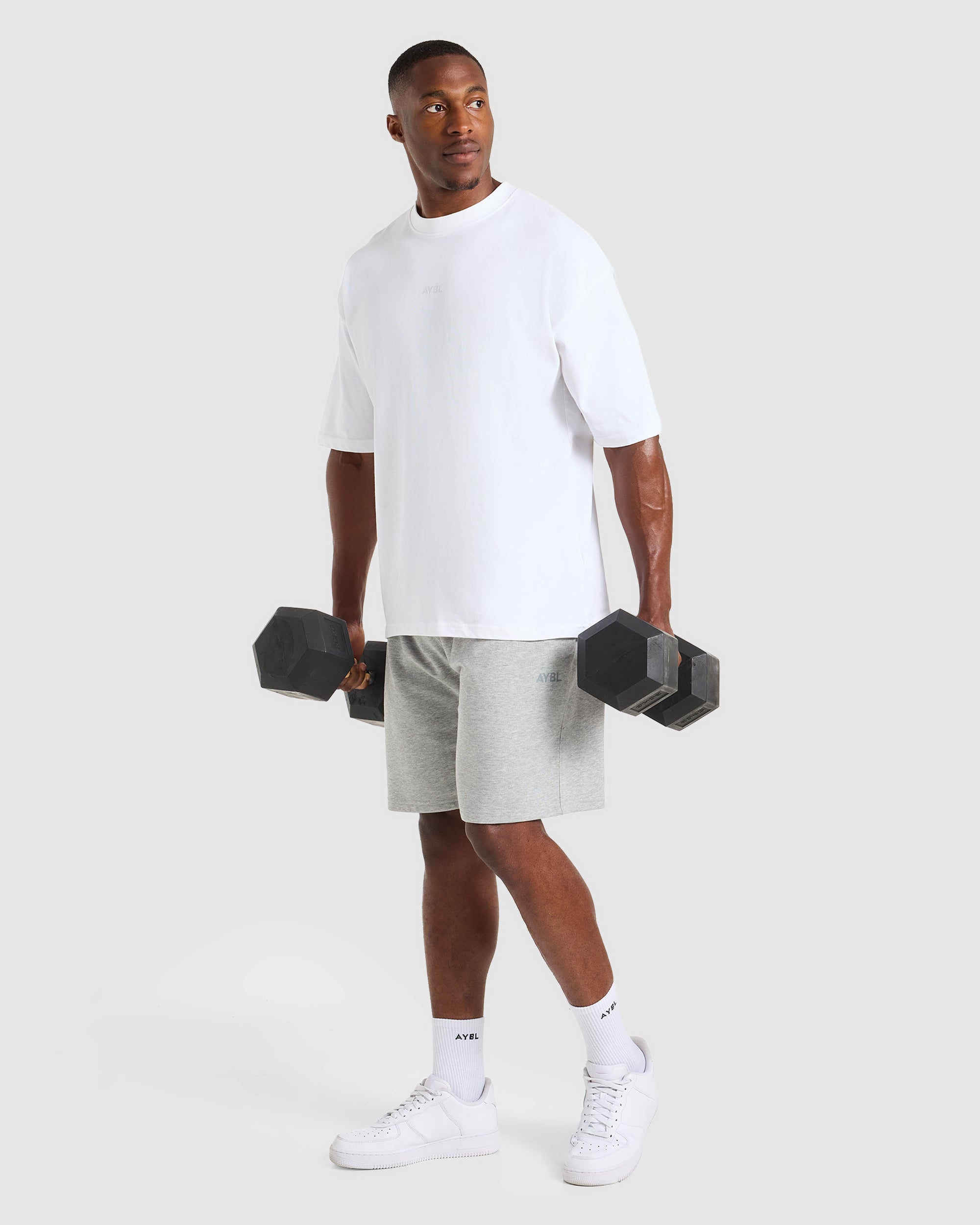 Craft Oversized Shorts - Mid Marl Grijs