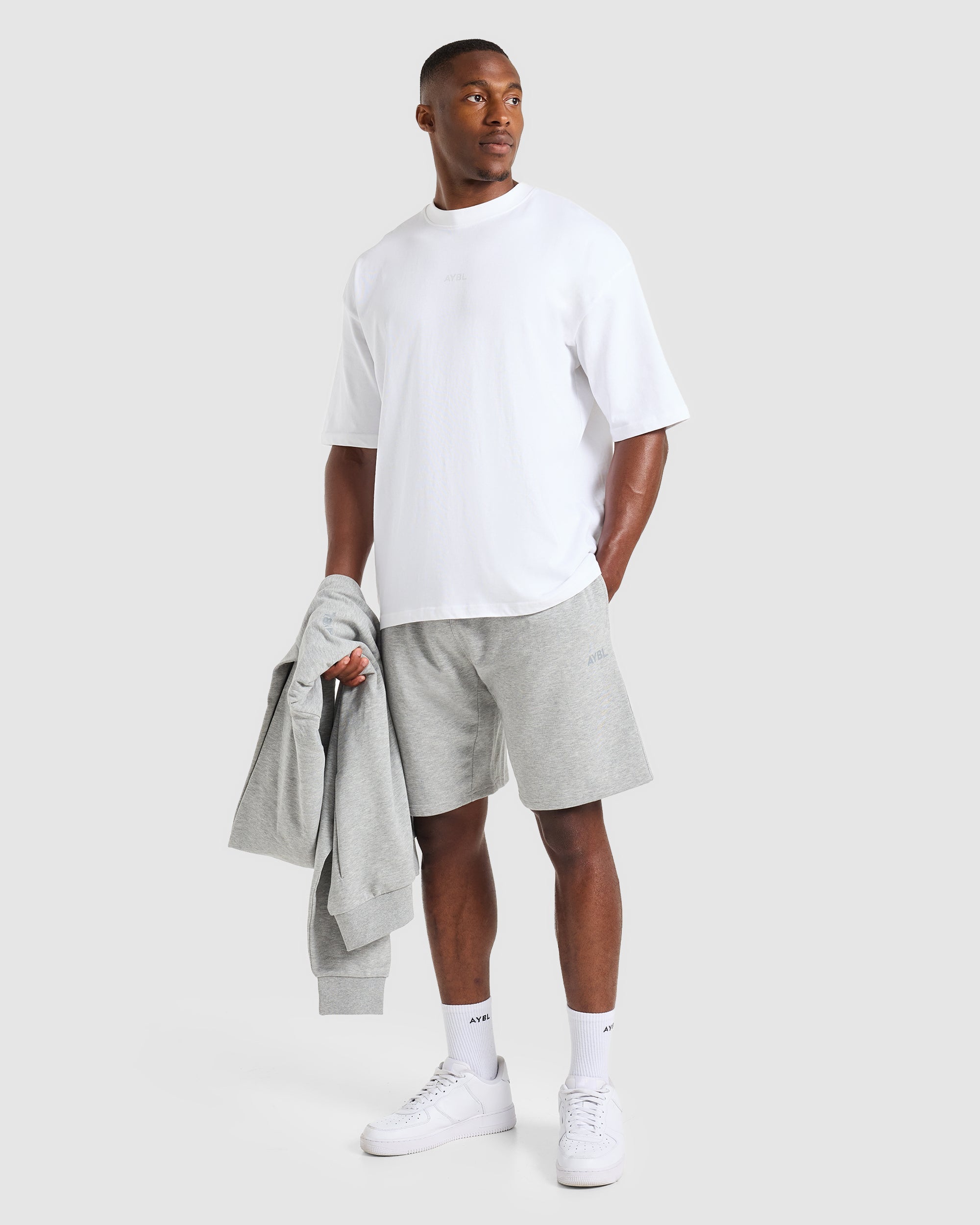 Craft Oversized Shorts - Mid Marl Grijs