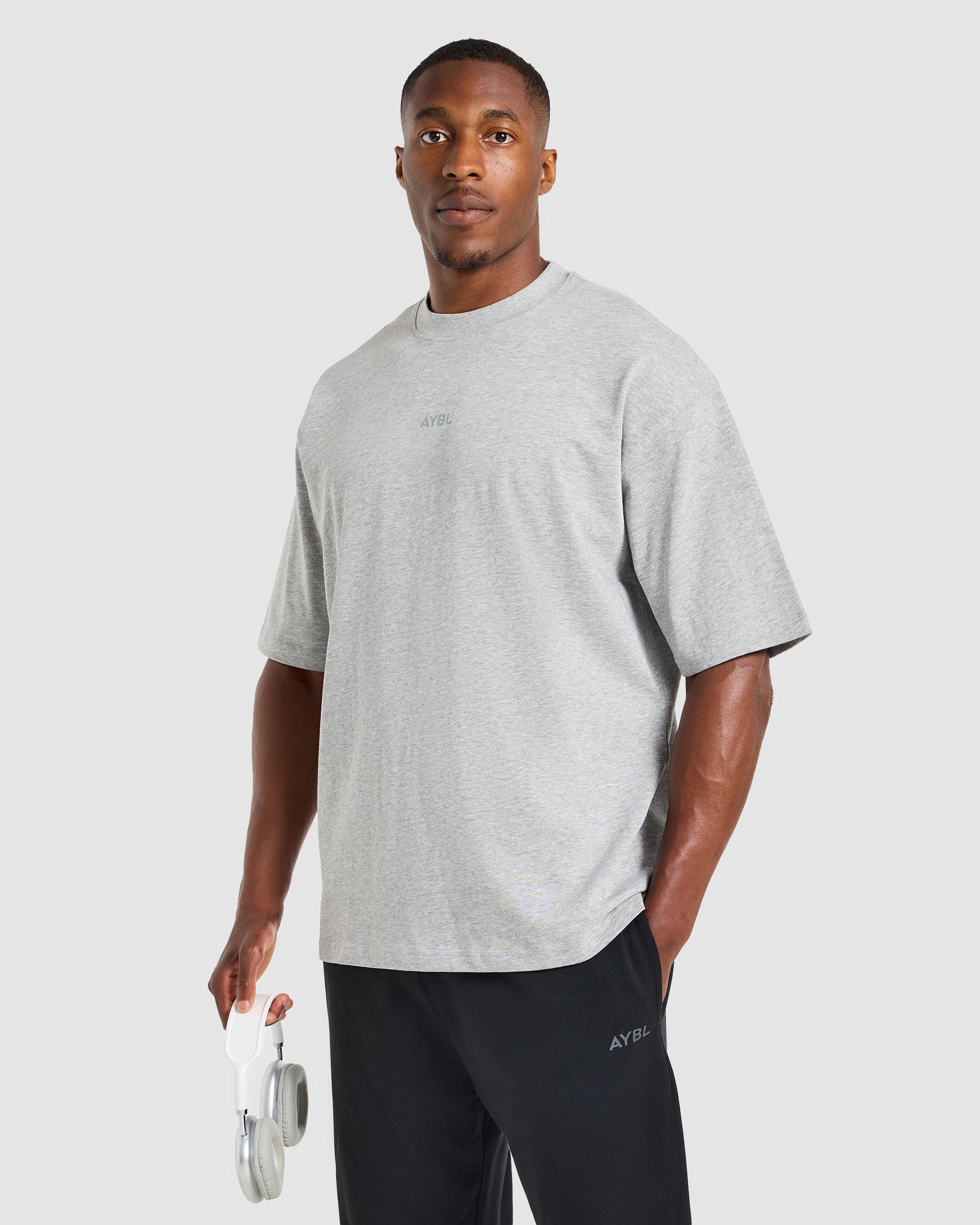Craft Oversized T Shirt - Mid Marl Grijs